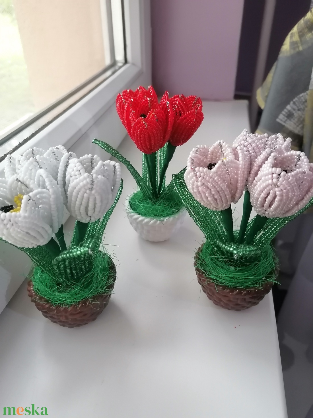 Gyöngyből készült kis tulipánok - otthon & életmód - dekoráció - virágdísz és tartó - csokor & virágdísz - Meska.hu Gyöngyből készült kis tulipánok - otthon & életmód - dekoráció - virágdísz és tartó - csokor & virágdísz - Meska.hu