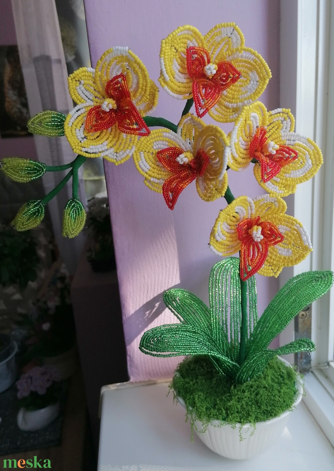 Gyöngyből készült orchidea - otthon & életmód - dekoráció - virágdísz és tartó - csokor & virágdísz - Meska.hu Gyöngyből készült orchidea - otthon & életmód - dekoráció - virágdísz és tartó - csokor & virágdísz - Meska.hu