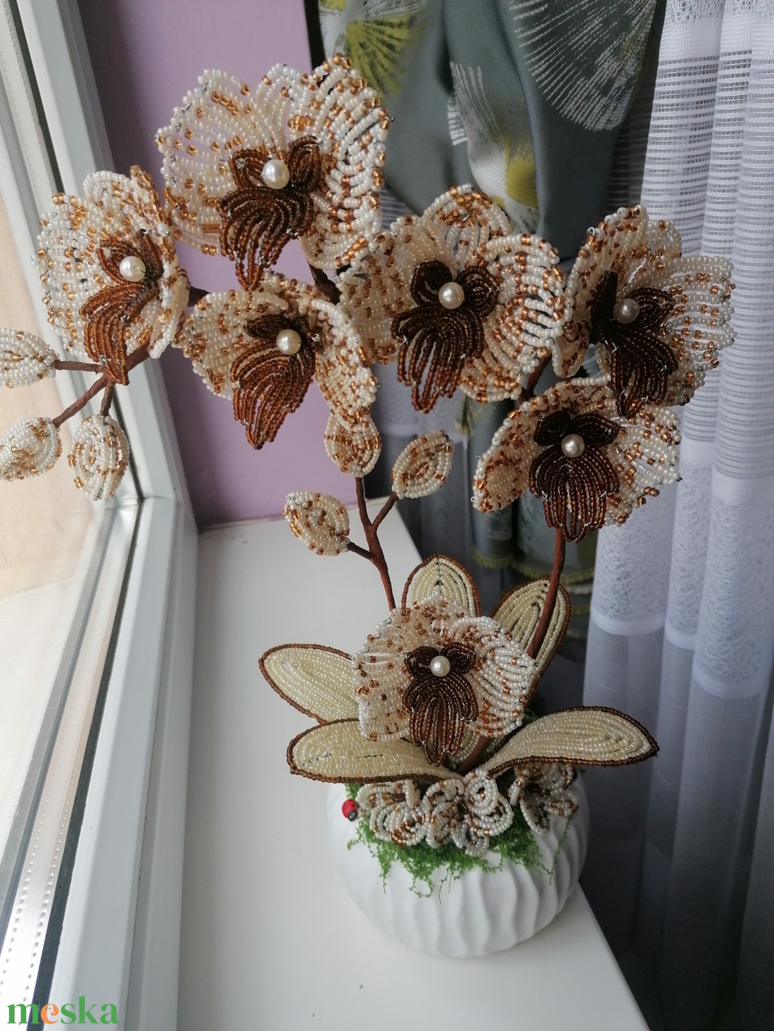 Gyöngyből készült orchidea - otthon & életmód - dekoráció - virágdísz és tartó - csokor & virágdísz - Meska.hu Gyöngyből készült orchidea - otthon & életmód - dekoráció - virágdísz és tartó - csokor & virágdísz - Meska.hu