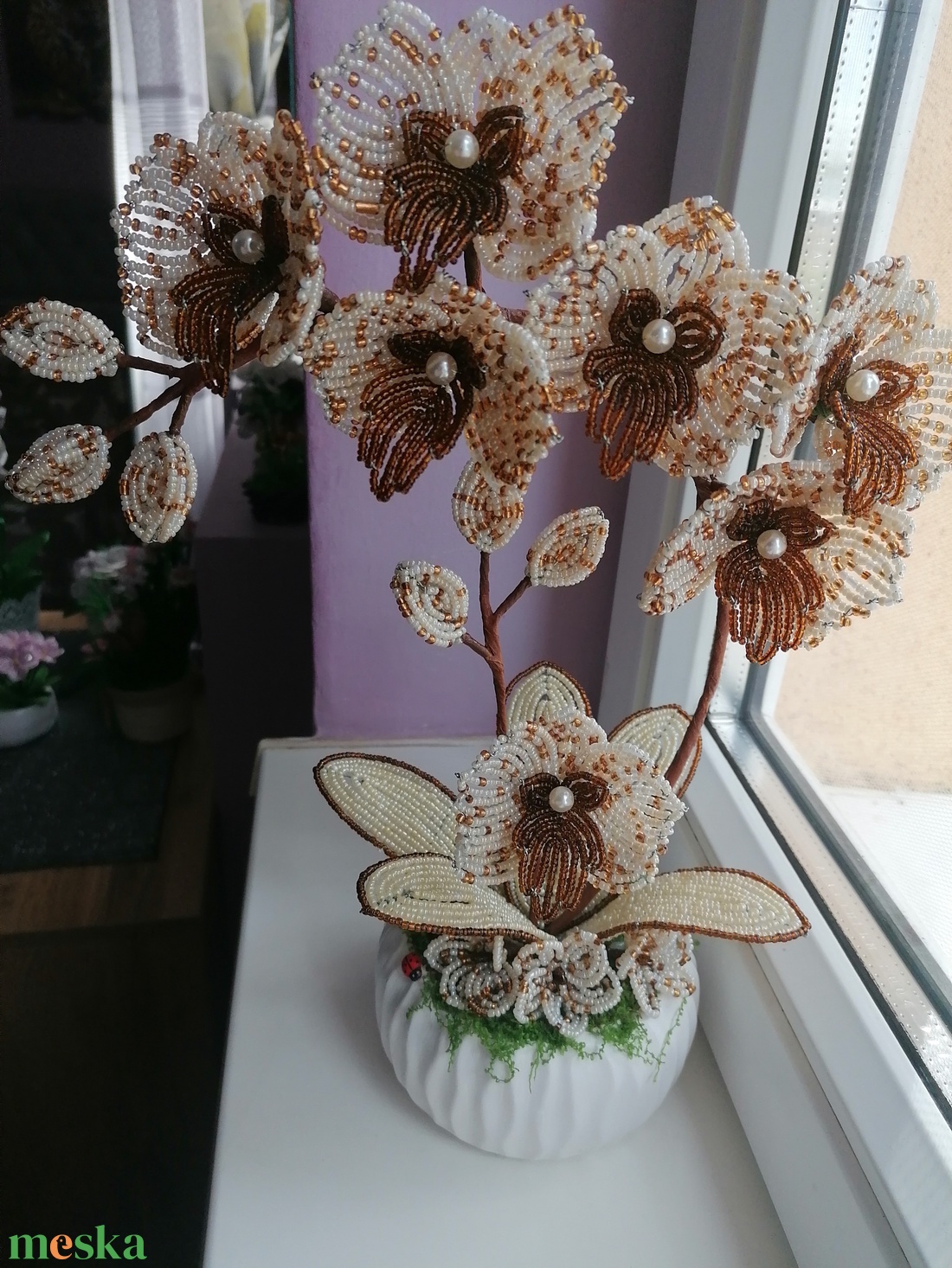 Gyöngyből készült orchidea - otthon & életmód - dekoráció - virágdísz és tartó - csokor & virágdísz - Meska.hu Gyöngyből készült orchidea - otthon & életmód - dekoráció - virágdísz és tartó - csokor & virágdísz - Meska.hu