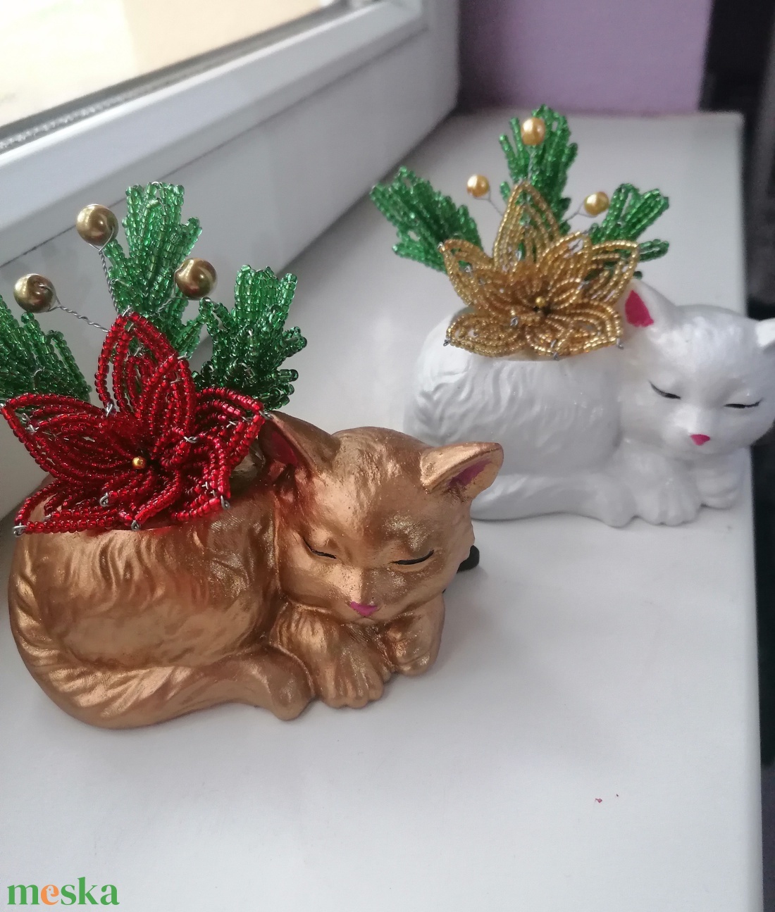 Karácsonyi cicák - otthon & életmód - dekoráció - asztal és polc dekoráció - asztaldísz - Meska.hu