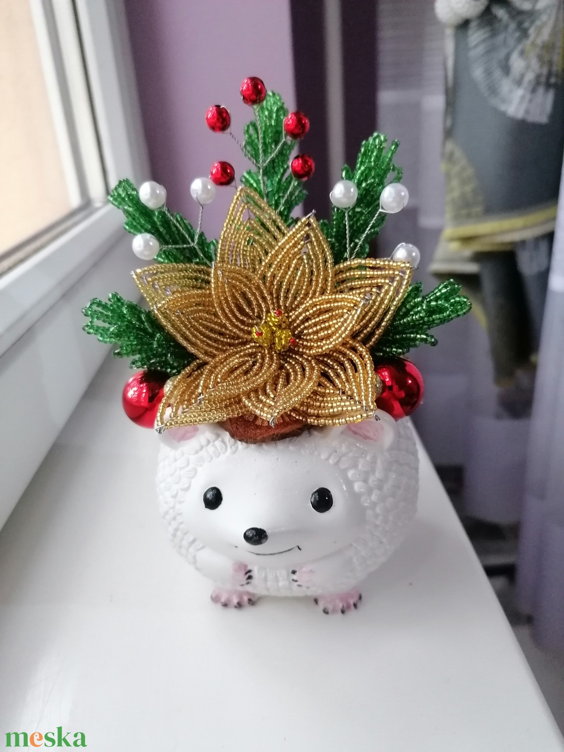 Sünis karácsonyi dísz - otthon & életmód - dekoráció - asztal és polc dekoráció - asztaldísz - Meska.hu