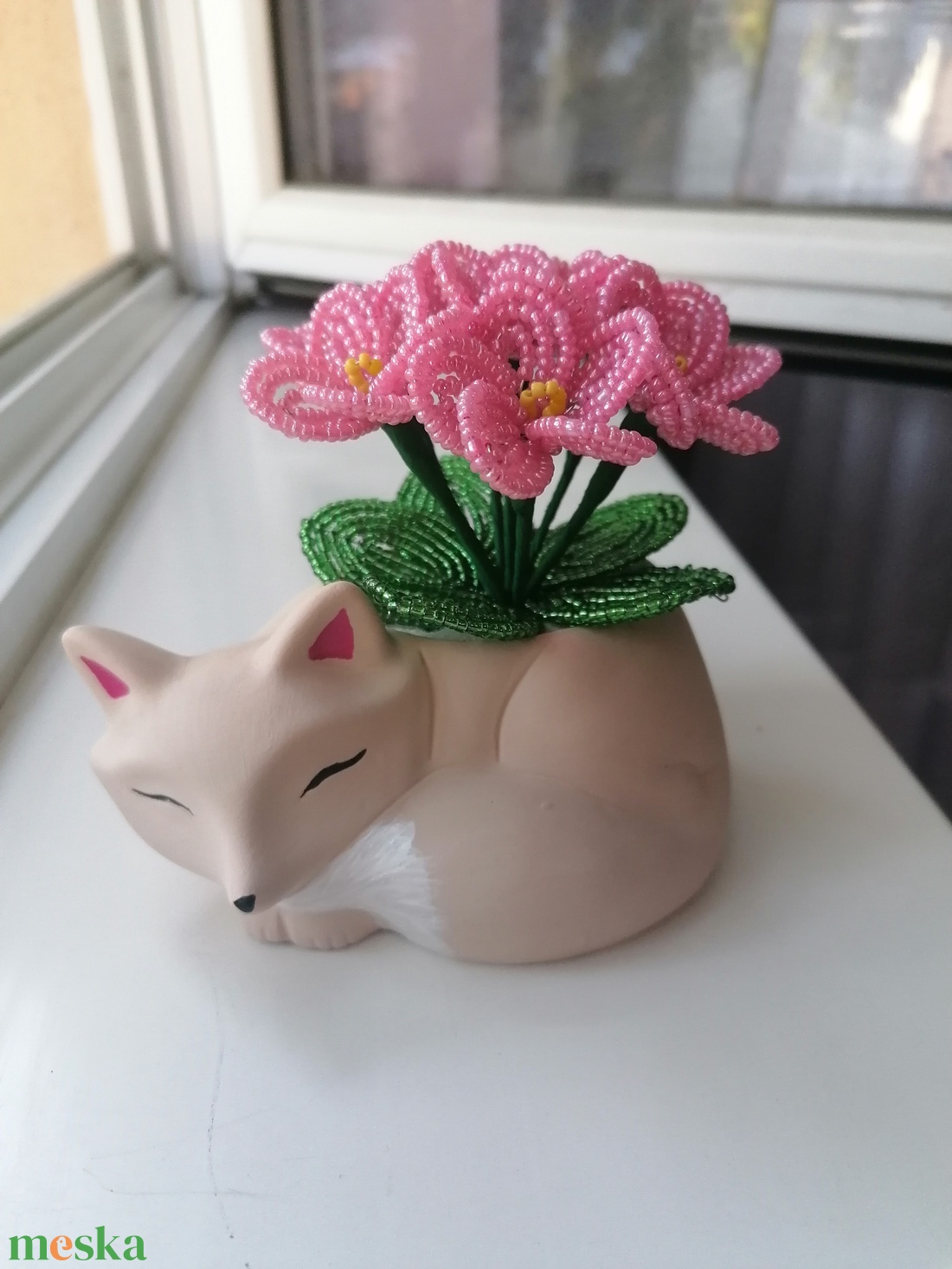 Róka fokföldi ibolyával - esküvő - dekoráció - asztaldísz - Meska.hu