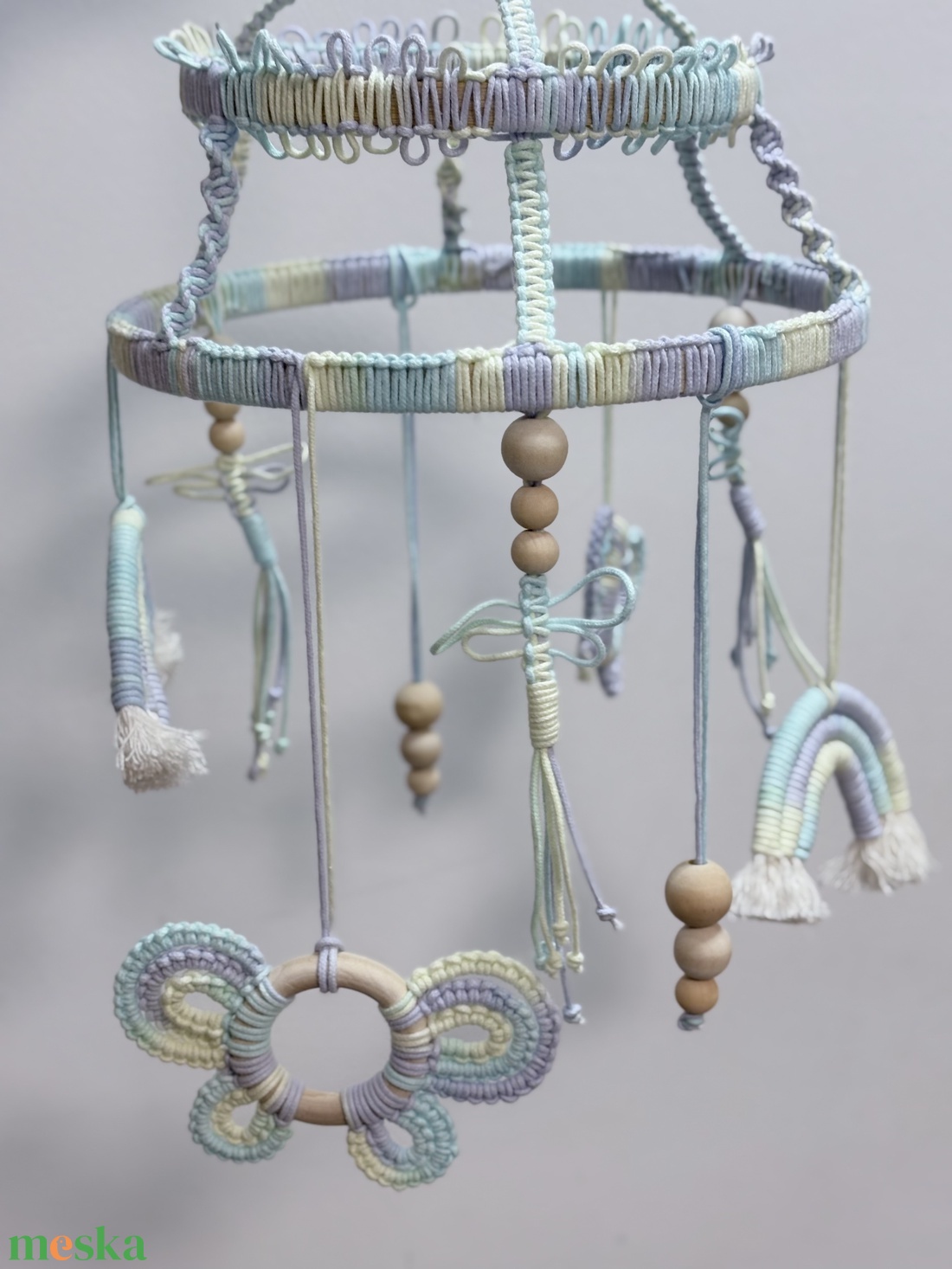 Álomőrző szivárvány-pillangó kiságy-forgó - baba - mama - baba játékok - kiságyforgó - Meska.hu