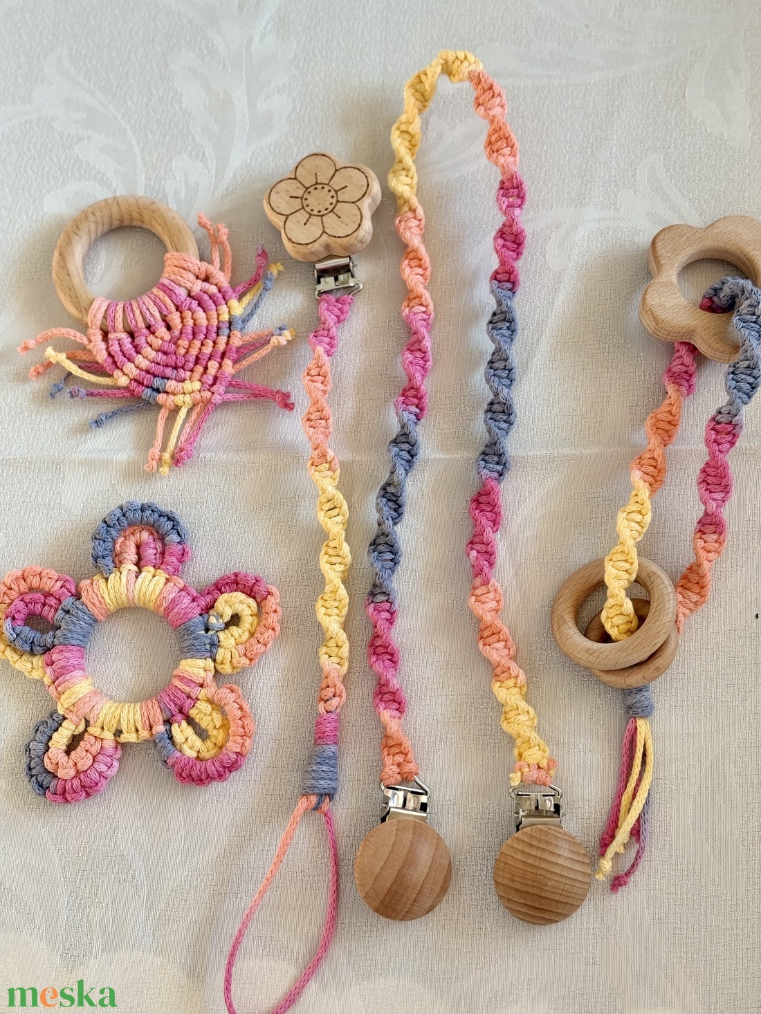 Napfényízű virágzás Baba Szett - baba - mama - baba játékok - cumilánc - Meska.hu