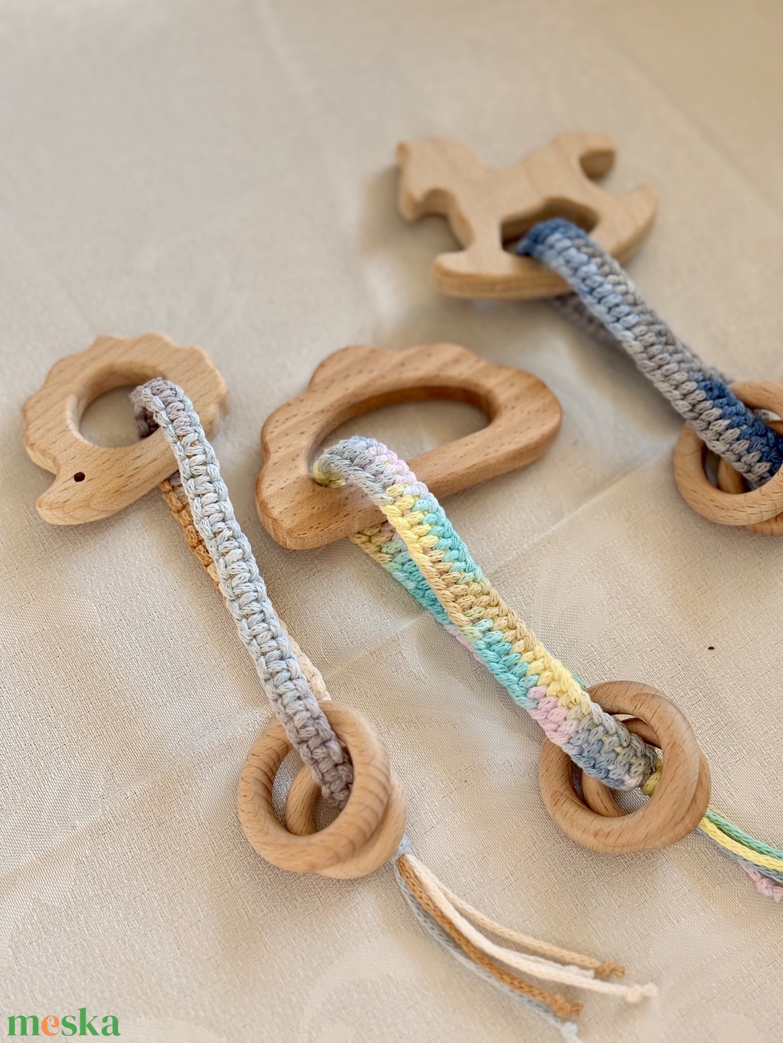 Csörgők, Cumiláncok - baba - mama - baba játékok - cumilánc - Meska.hu