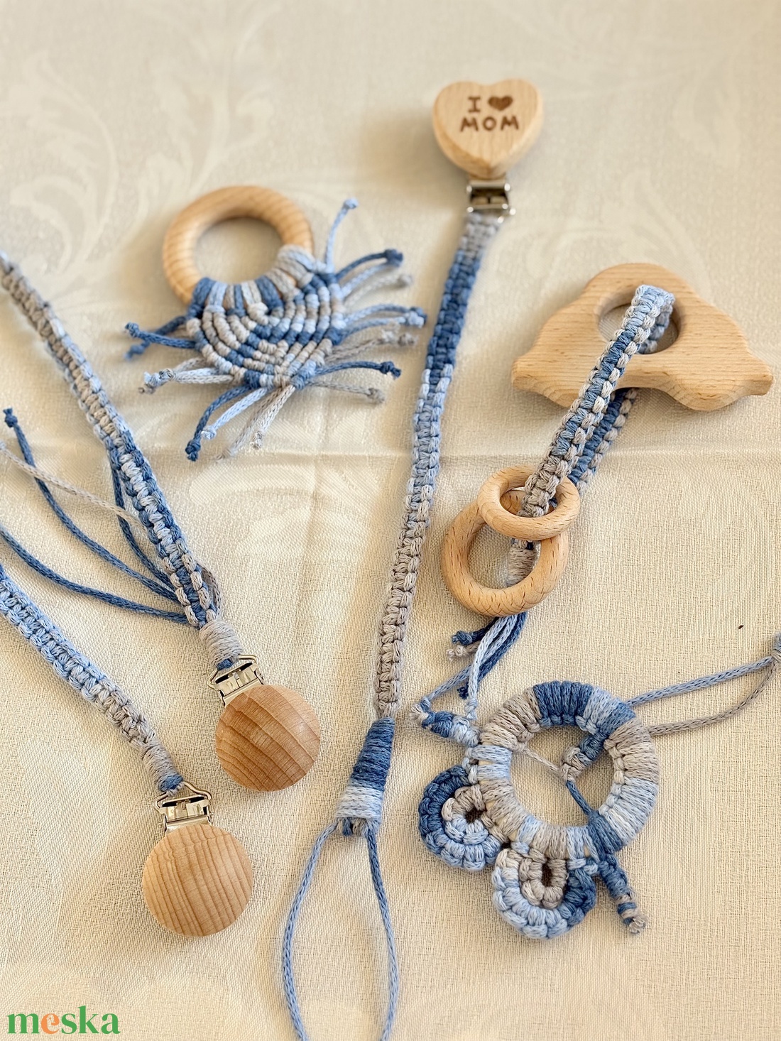 Tengerkék Nyugalom Baba Szett - baba - mama - baba játékok - cumilánc - Meska.hu