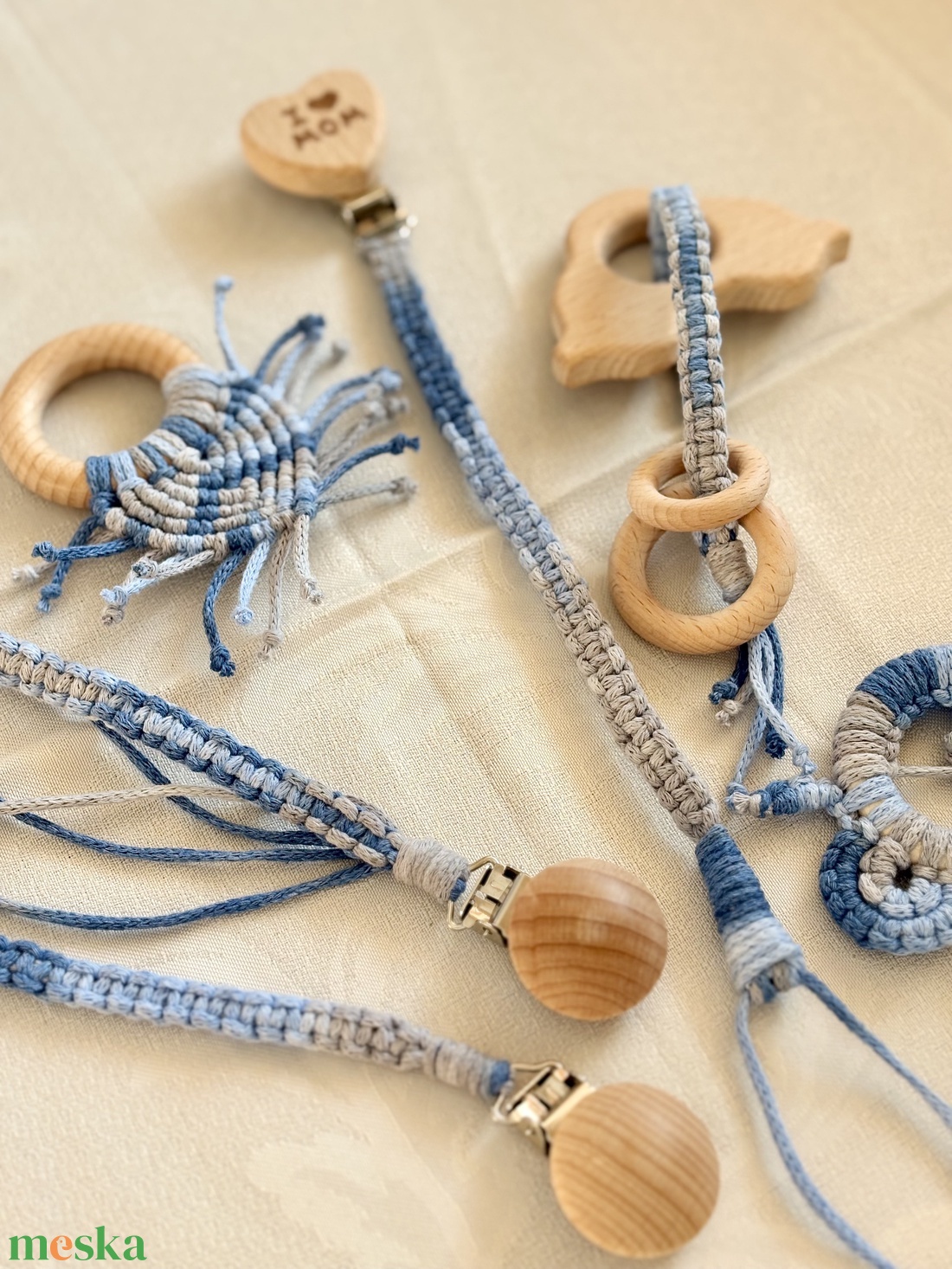 Tengerkék Nyugalom Baba Szett - baba - mama - baba játékok - cumilánc - Meska.hu