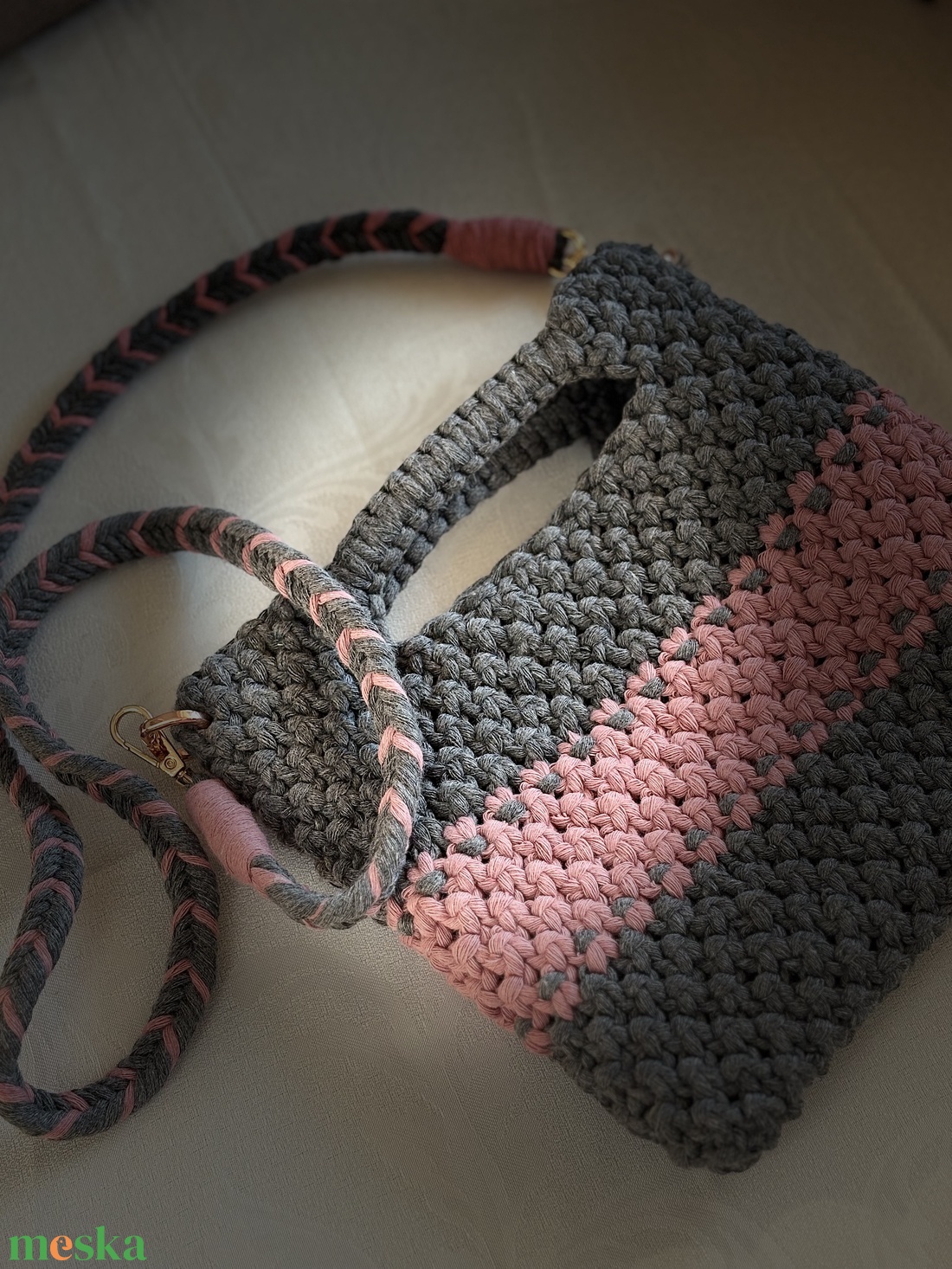 City Chic (Szürke-púder kézműves kistáska) - táska & tok - kézitáska & válltáska - kézitáska - Meska.hu