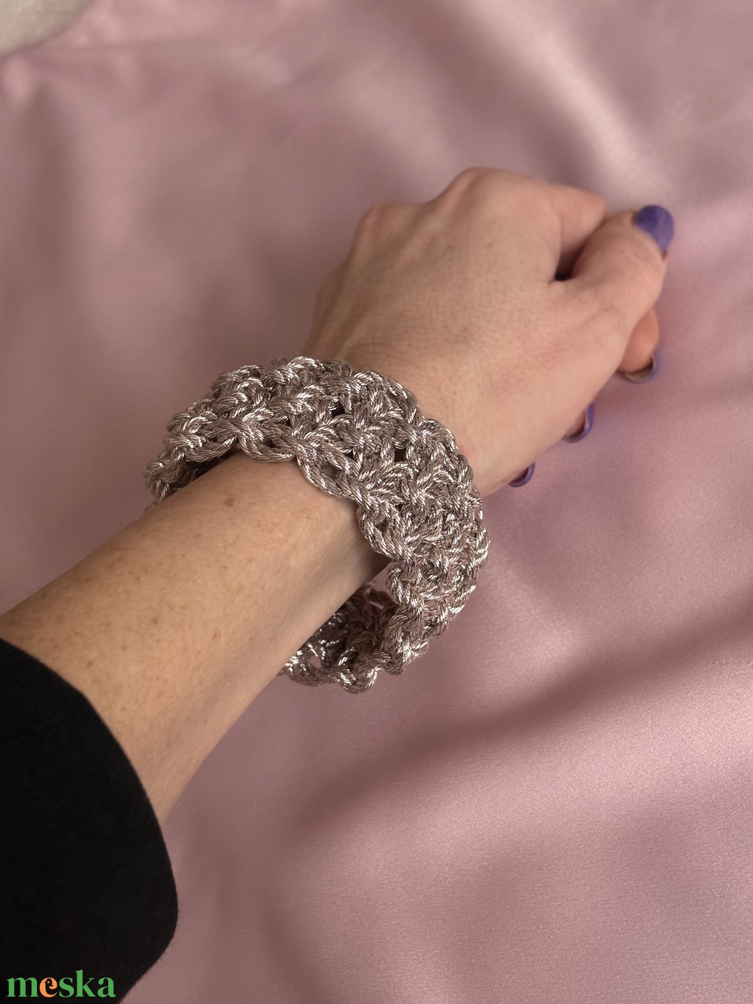 Platinum Edition � Éjféli Fény - Exkluzív Makramé karkötő - táska & tok - táska szett - Meska.hu