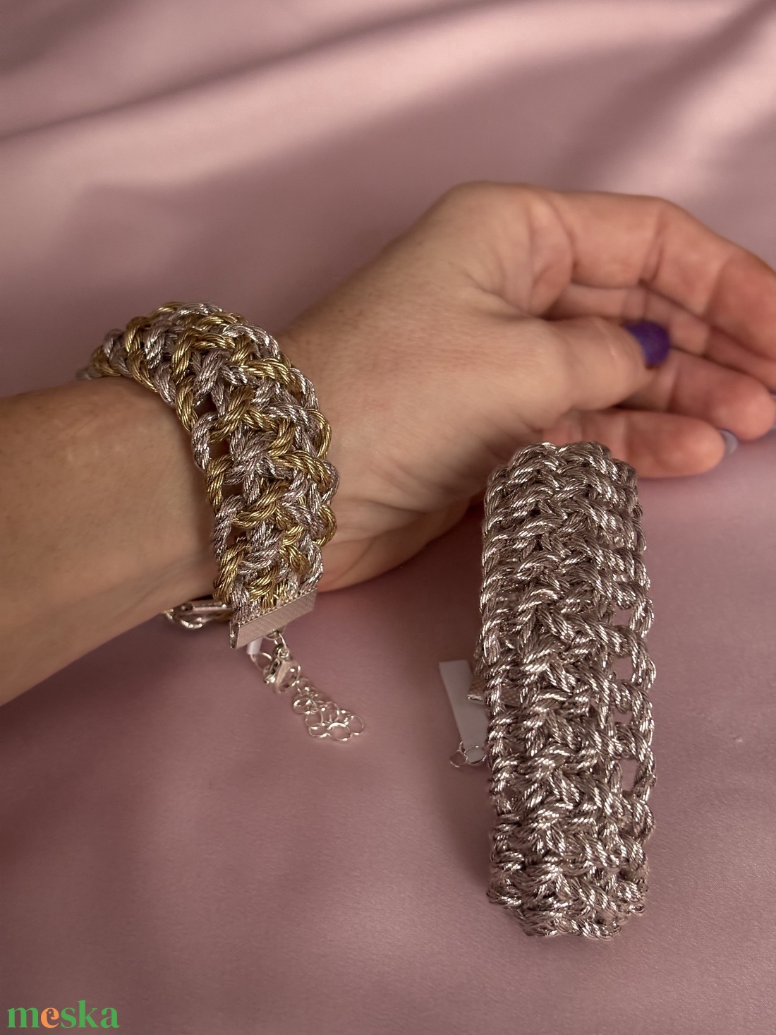 Platinum Edition � Éjféli Fény - Exkluzív Makramé karkötők - táska & tok - táska szett - Meska.hu