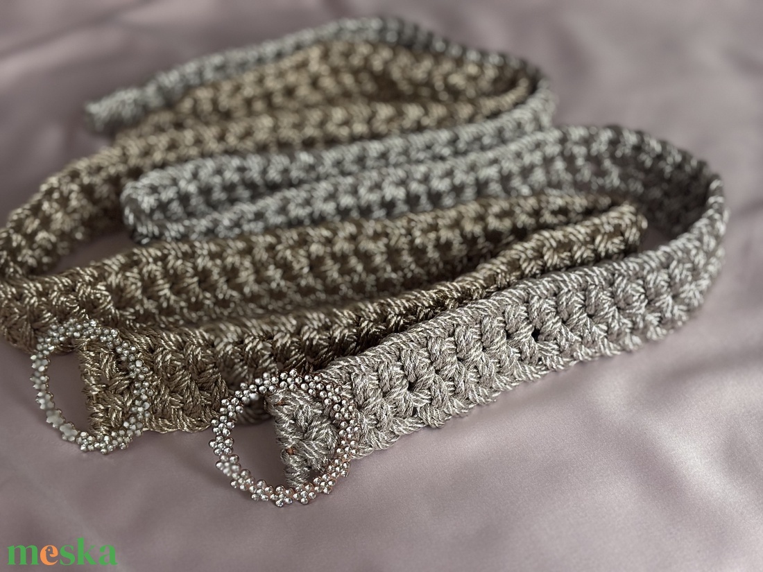 Platinum Edition � Éjféli Fény - Exkluzív Makramé övek - táska & tok - táska szett - Meska.hu