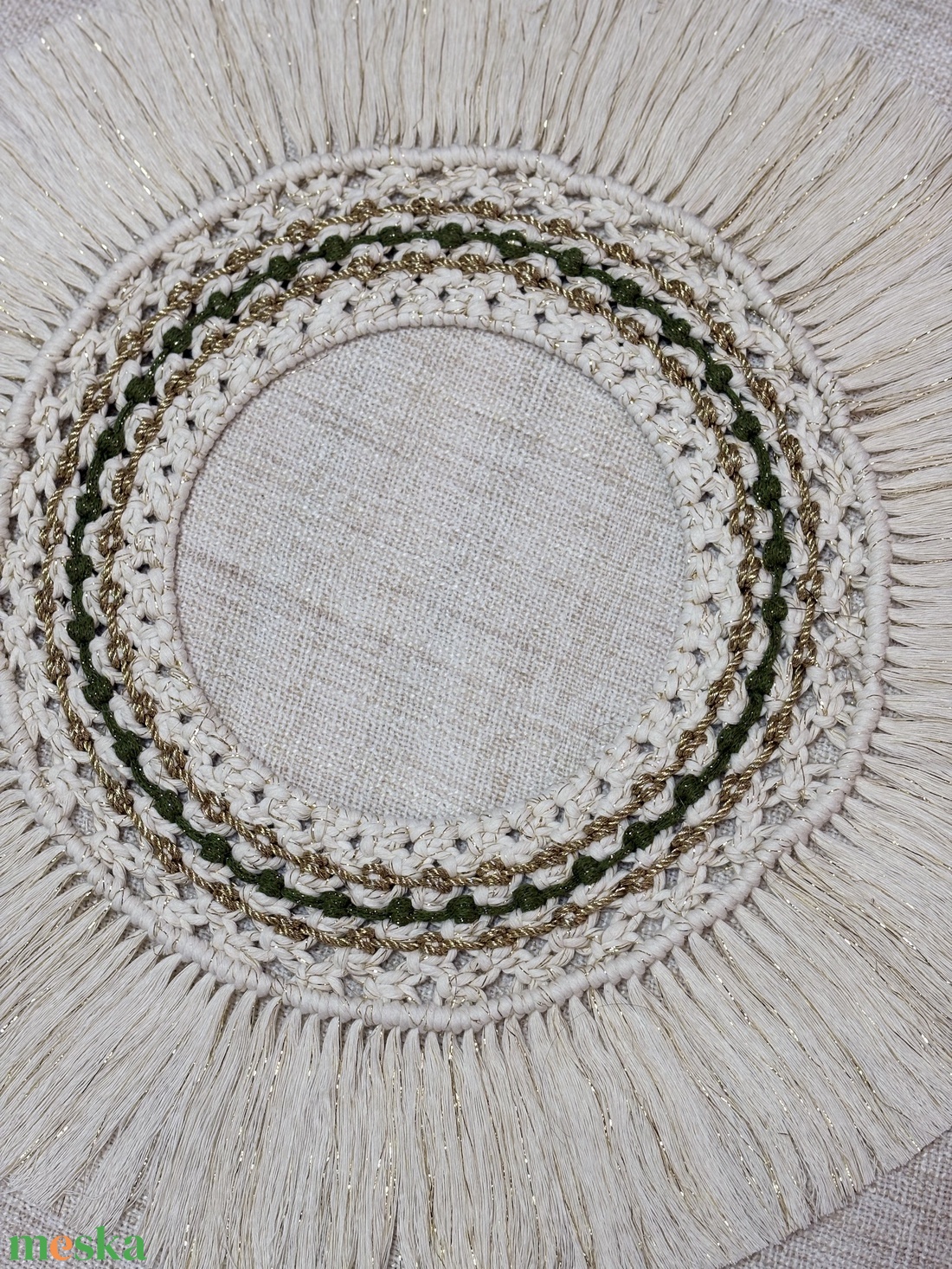 Smaragdfényű Ünnep � prémium makramé kopogtató (54 cm) - otthon & életmód - dekoráció - ajtó- és ablak dekoráció - ajtódísz & kopogtató - Meska.hu