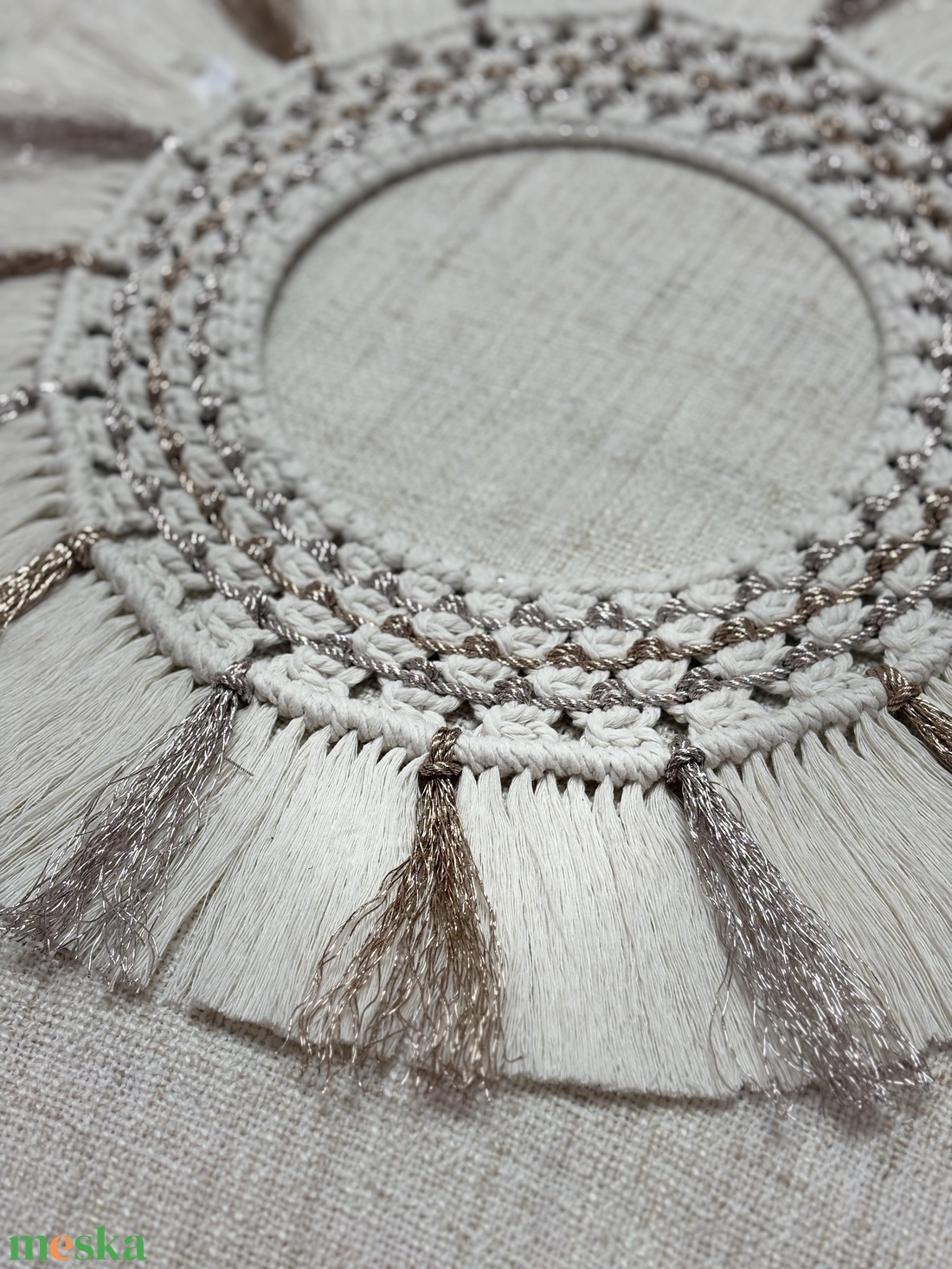 Csillagfény Harmónia � prémium makramé kopogtató (50 cm) - otthon & életmód - dekoráció - ajtó- és ablak dekoráció - ajtódísz & kopogtató - Meska.hu