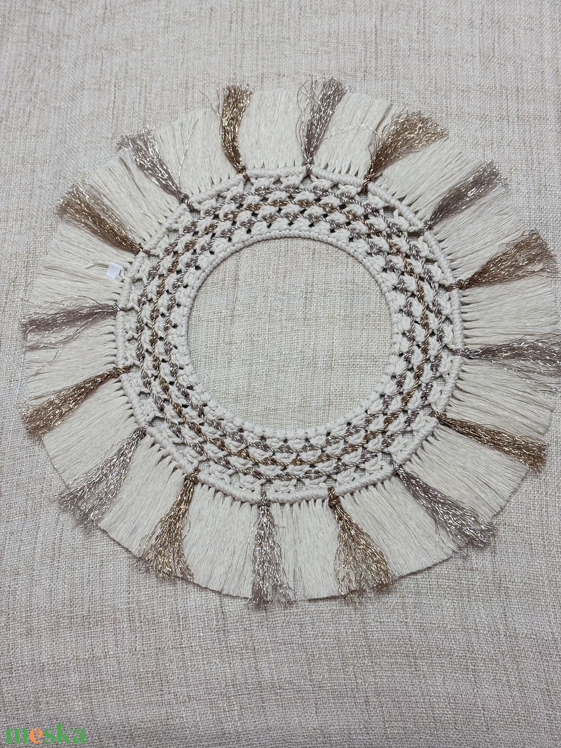 Csillagfény Harmónia � prémium makramé kopogtató (50 cm) - otthon & életmód - dekoráció - ajtó- és ablak dekoráció - ajtódísz & kopogtató - Meska.hu