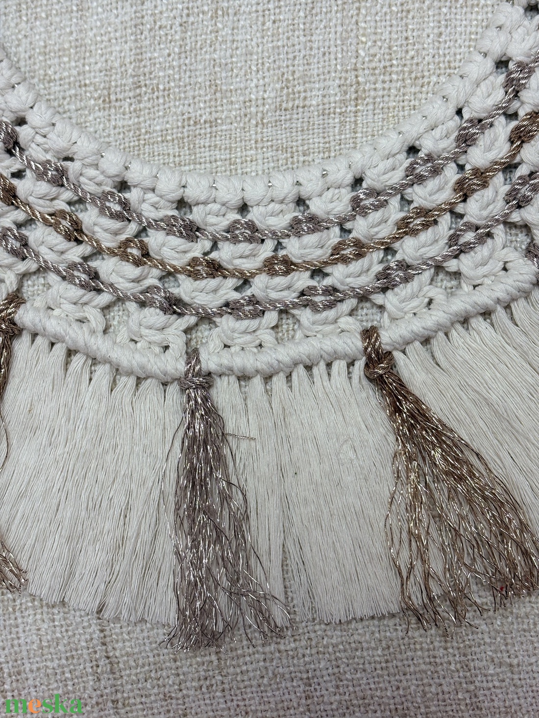 Csillagfény Harmónia � prémium makramé kopogtató (50 cm) - otthon & életmód - dekoráció - ajtó- és ablak dekoráció - ajtódísz & kopogtató - Meska.hu