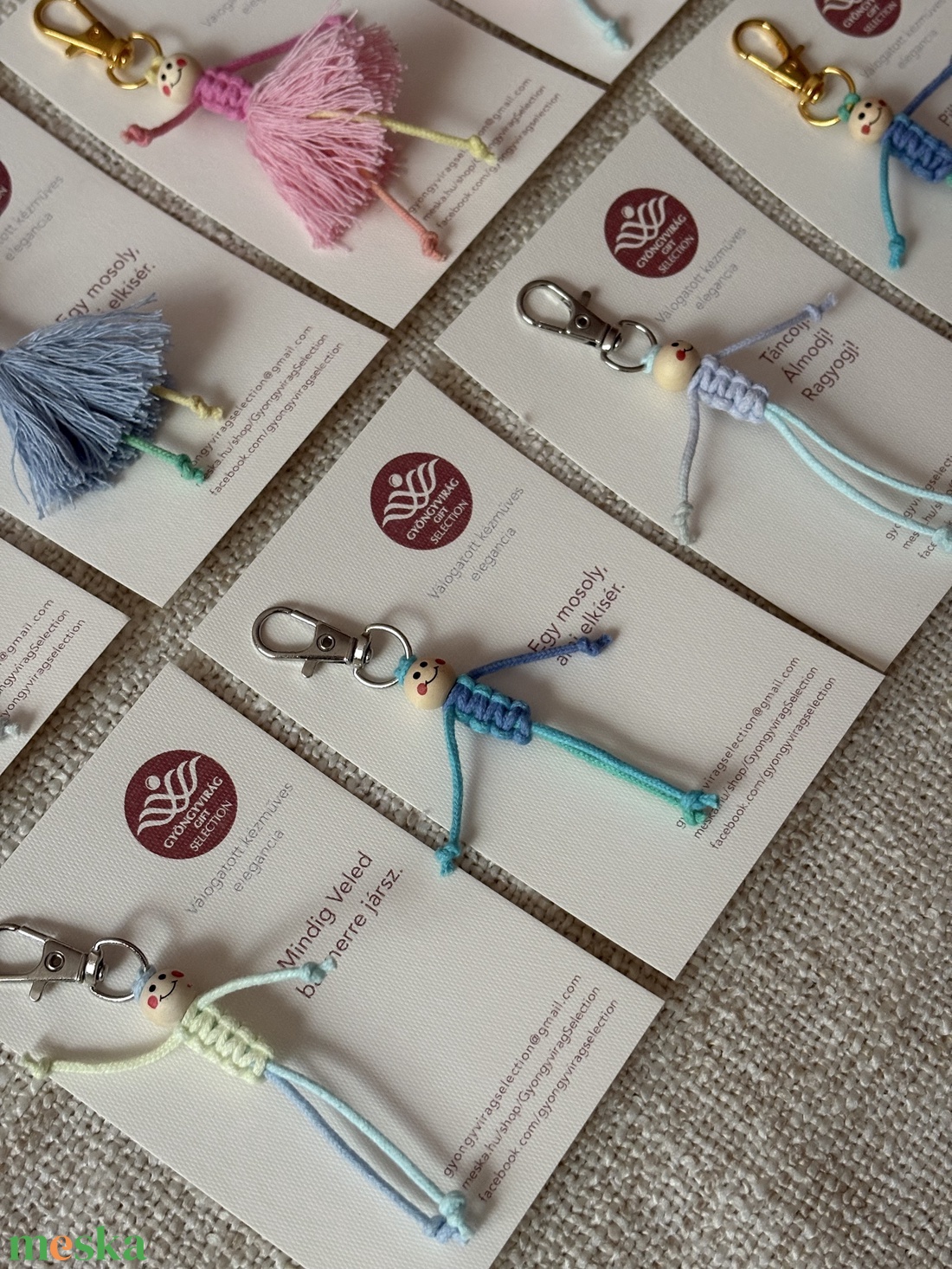 Pillekönnyű Balerinák � Kézzel csomózott kulcstartók és táskadíszek CSOMAGOLVA! - táska & tok - kulcstartó & táskadísz - kulcstartó - Meska.hu