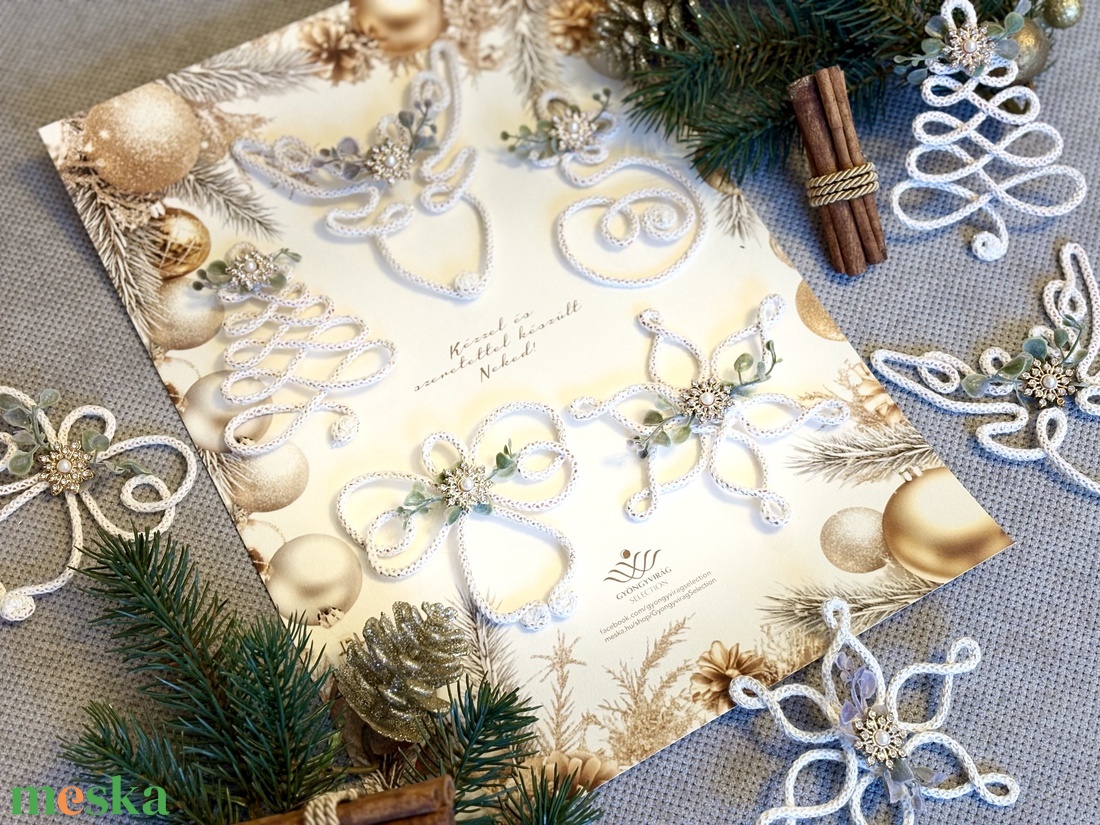 Karácsonyfa díszek 5db-os - karácsony - karácsonyi lakásdekoráció - karácsonyfadíszek - Meska.hu