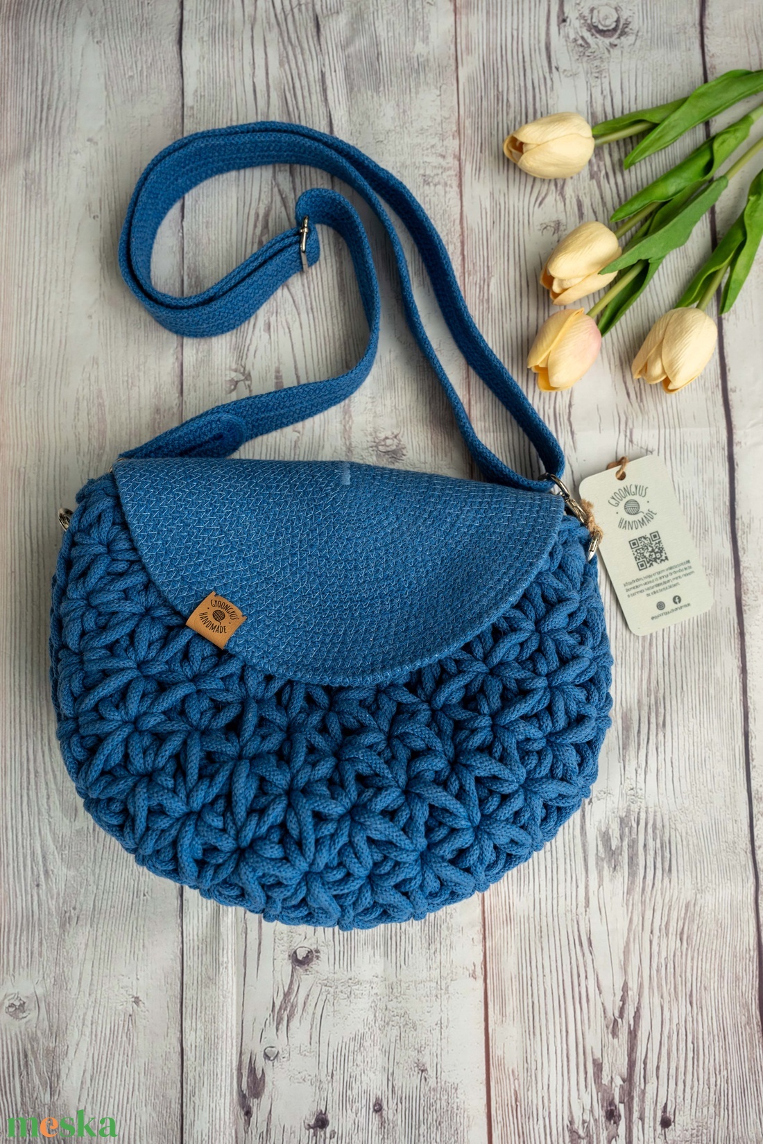 Crossbody - jázmin mintával - táska & tok - kézitáska & válltáska - vállon átvethető táska - Meska.hu