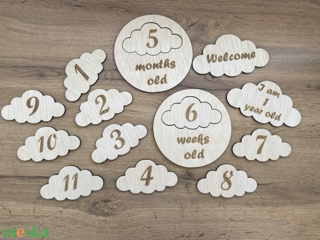 Baba fotózáshoz mérföldkő - ruha & divat - babaruha & gyerekruha - babafotózási ruha és kellék - Meska.hu