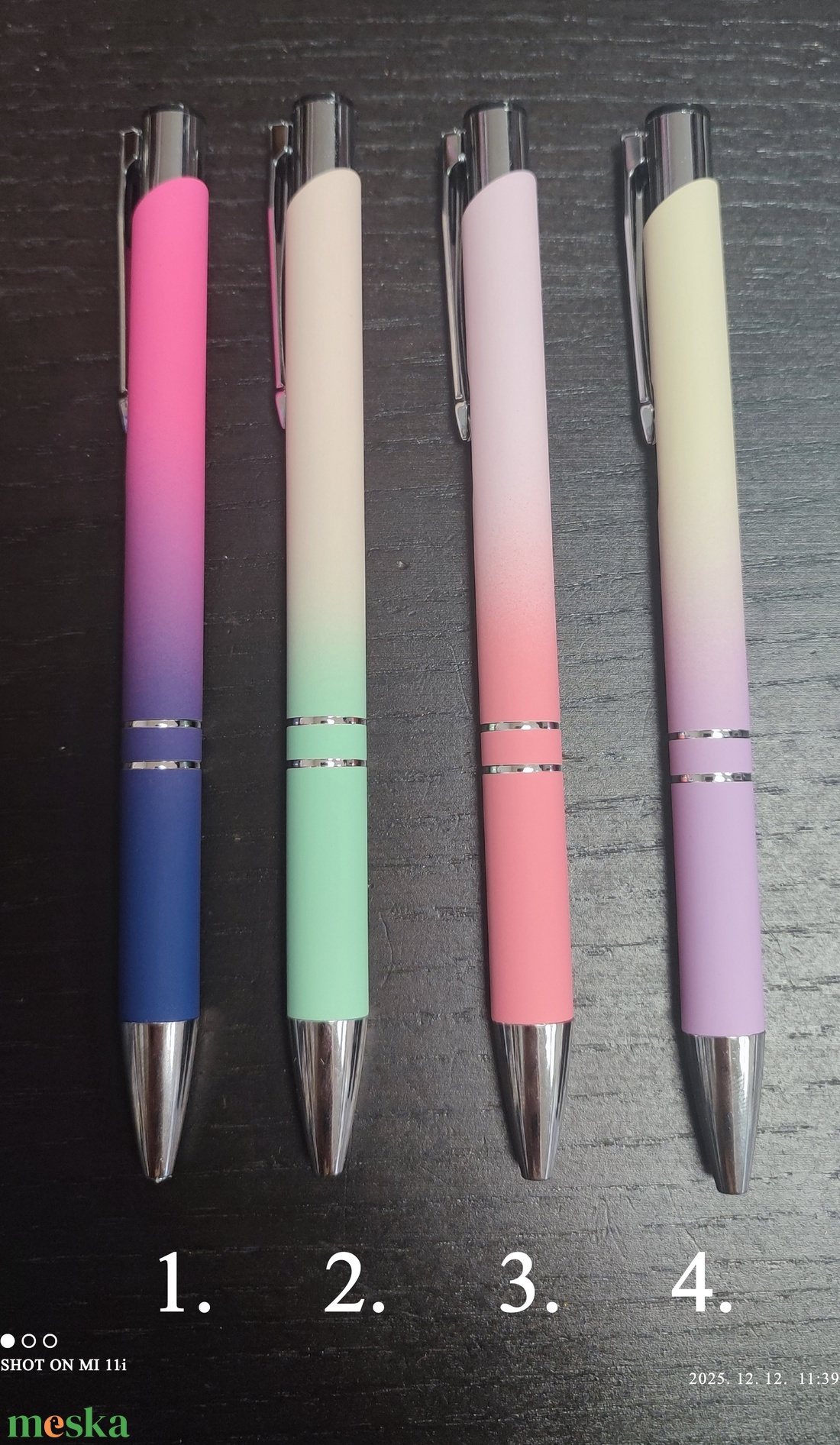 Gravírozott fém toll Ombre színekben - otthon & életmód - papír, írószer - ceruza & toll - Meska.hu