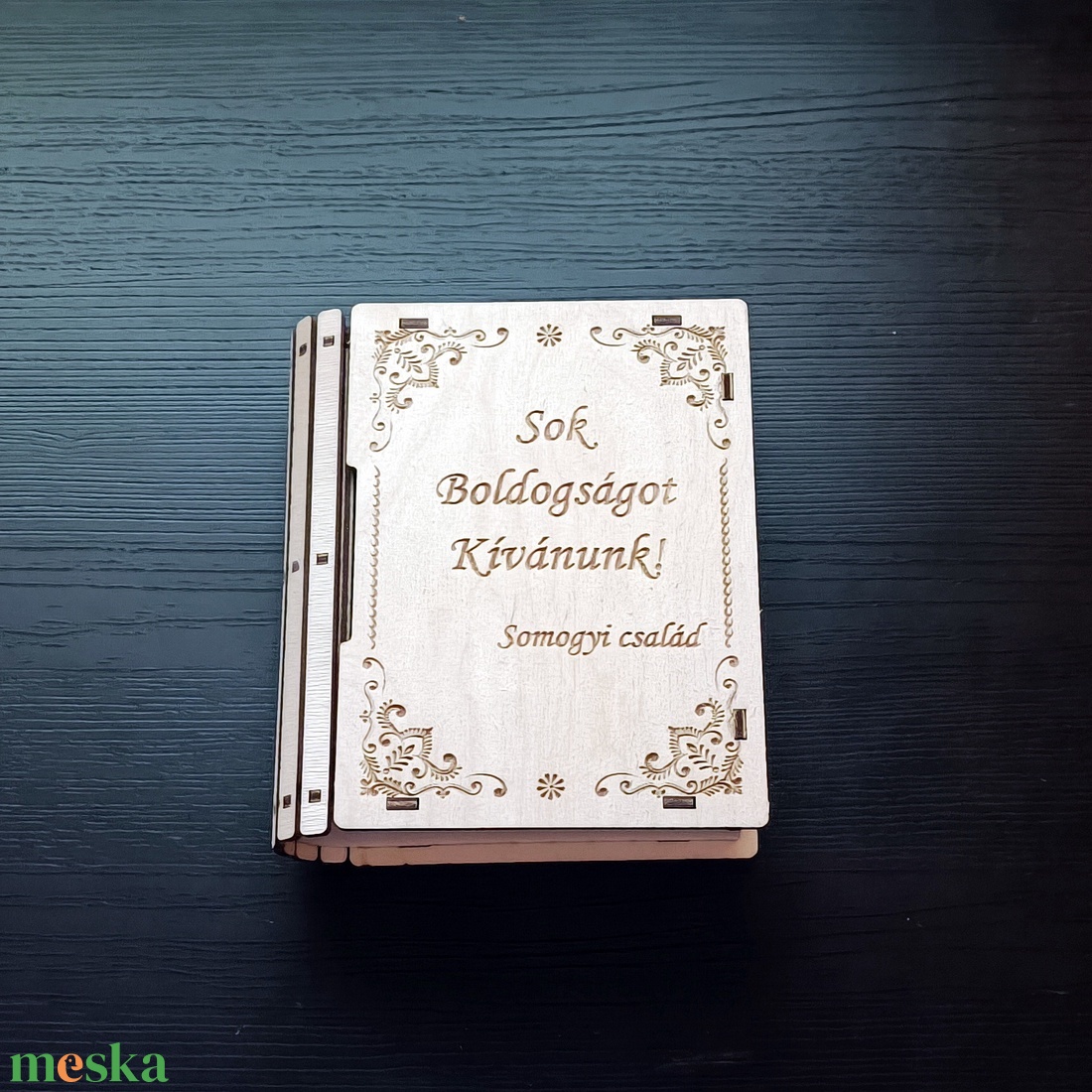 Könyv formájú doboz egyedi felirattal - esküvő - emlék & ajándék - nászajándék - esküvői pénzátadó doboz - Meska.hu