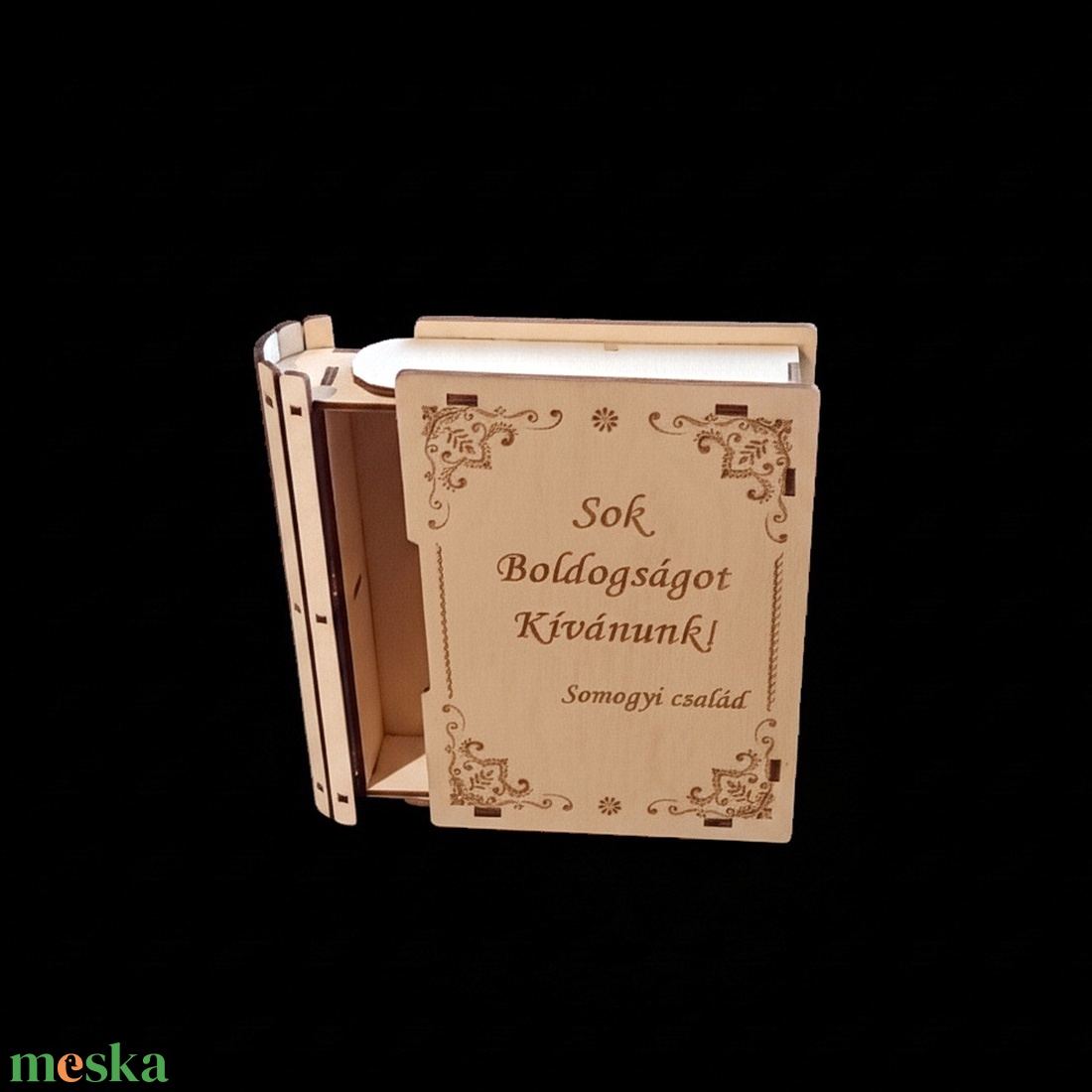 Könyv formájú doboz egyedi felirattal - esküvő - emlék & ajándék - nászajándék - esküvői pénzátadó doboz - Meska.hu