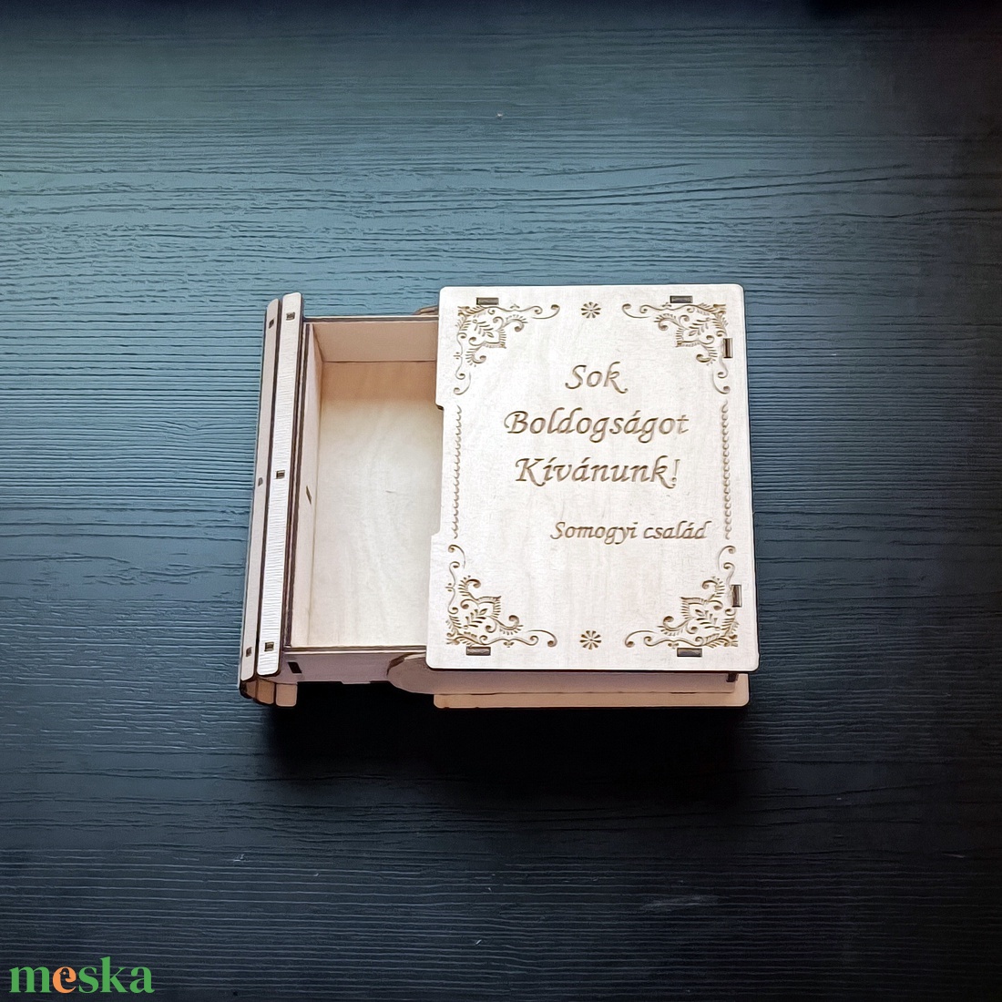 Könyv formájú doboz egyedi felirattal - esküvő - emlék & ajándék - nászajándék - esküvői pénzátadó doboz - Meska.hu