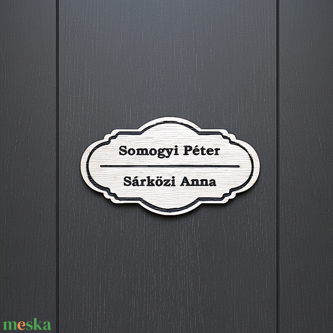 Névtábla választható felirattal és formával - otthon & életmód - dekoráció - ajtó- és ablak dekoráció - ajtótábla - Meska.hu