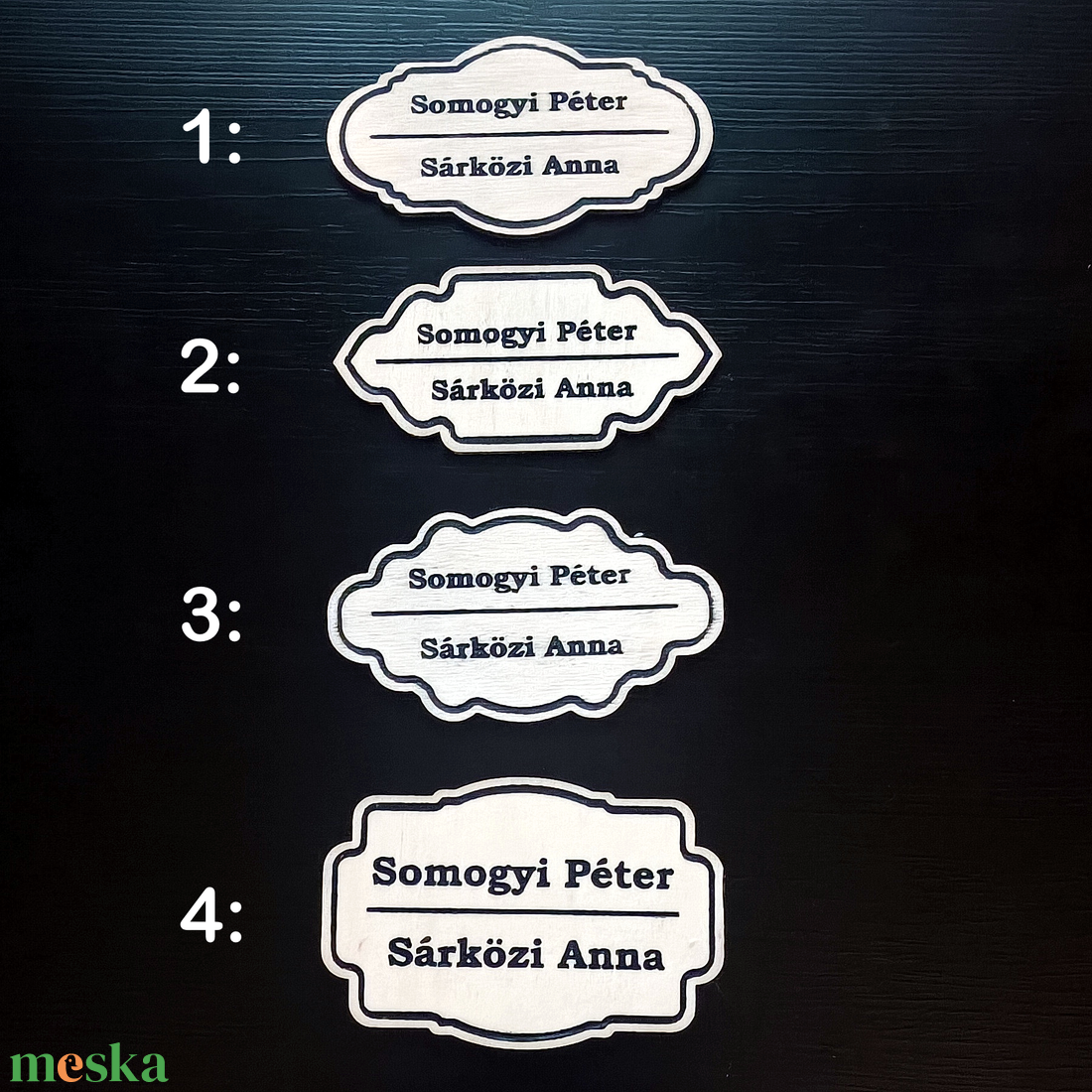 Névtábla választható felirattal és formával - otthon & életmód - dekoráció - ajtó- és ablak dekoráció - ajtótábla - Meska.hu