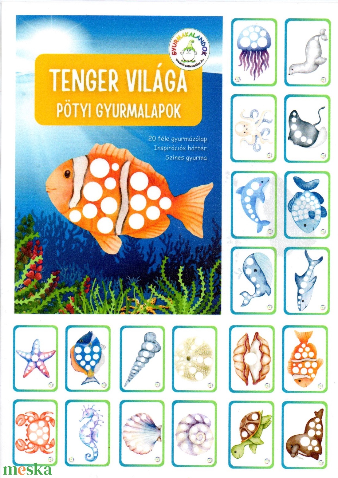 Tenger világa PÖTYI Gyurmakalandok- Kézügyesség- és készségfejlesztő NYOMTATHATÓ gyurmázólap csomag- Már 2-3 éves kortól - játék & sport - készségfejlesztő és logikai játék - oktató játékok - Meska.hu