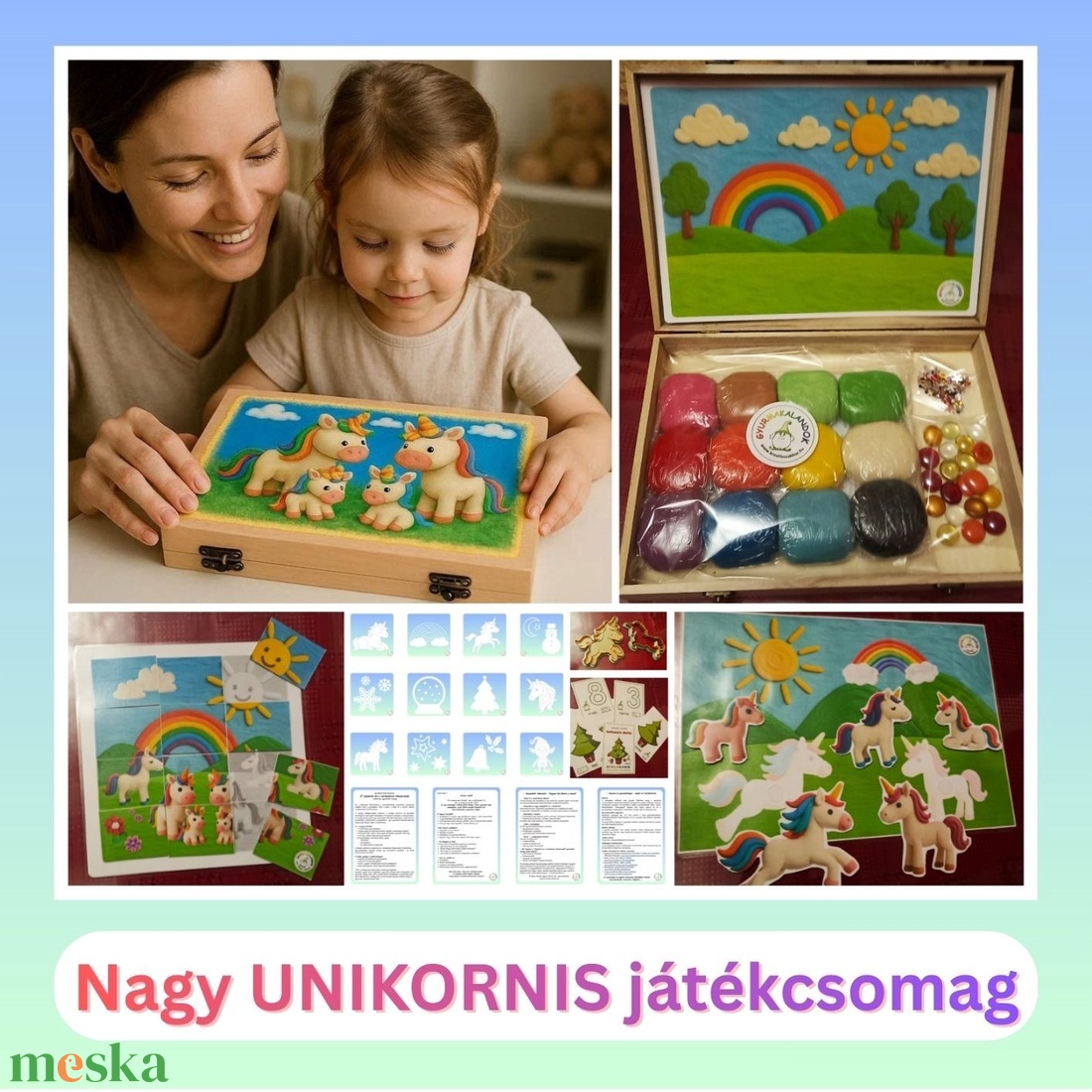 HATALMAS játék SZETT lányoknak - UNIKORNIS gyurmázós, kézügyesség- és készségfejlesztő tartós játékcsomag � EXTRA Csomag - játék & sport - készségfejlesztő és logikai játék - oktató játékok - Meska.hu