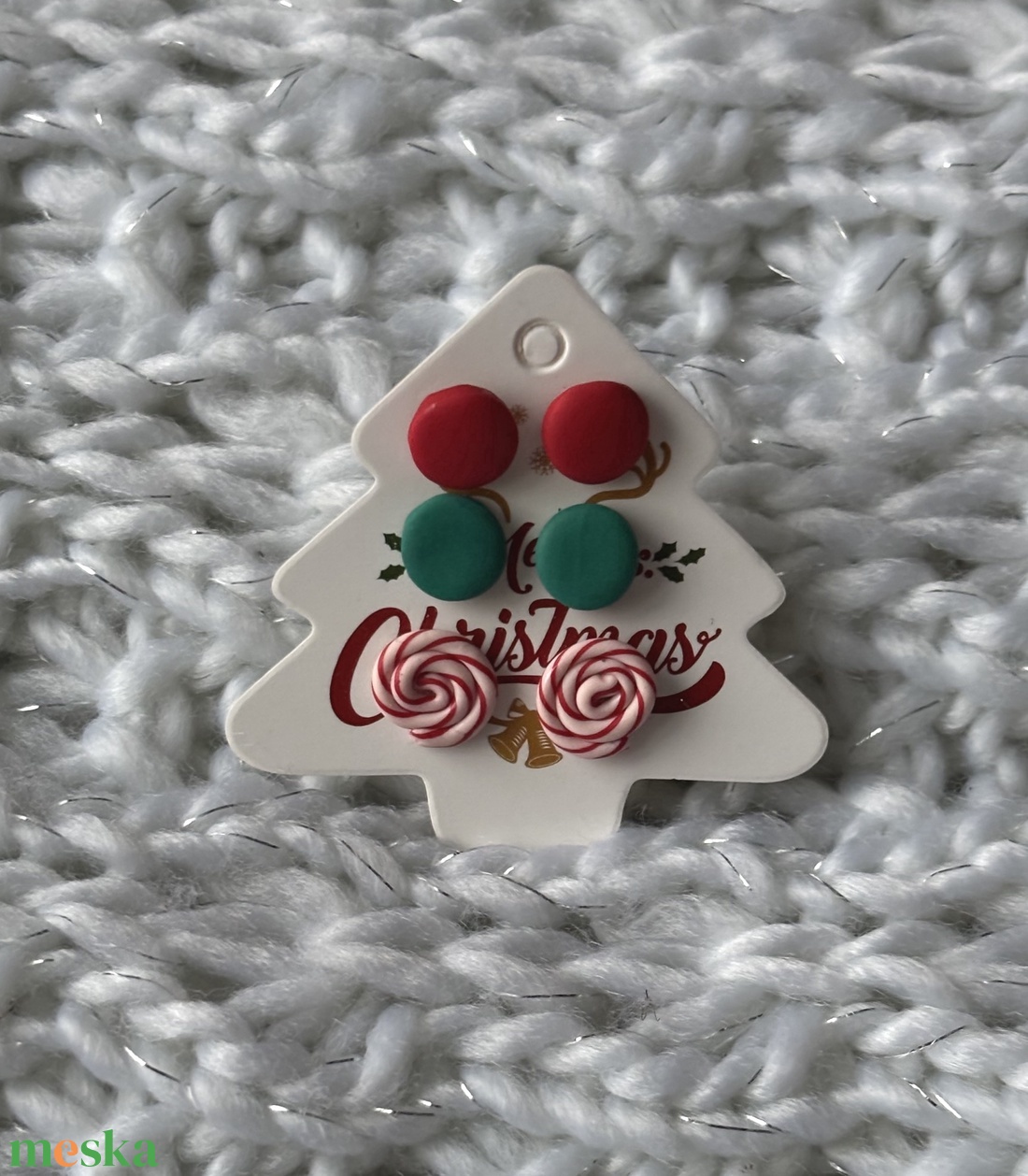 Karácsonyi bedugós füli szett - esküvő - ékszer - fülbevaló - Meska.hu