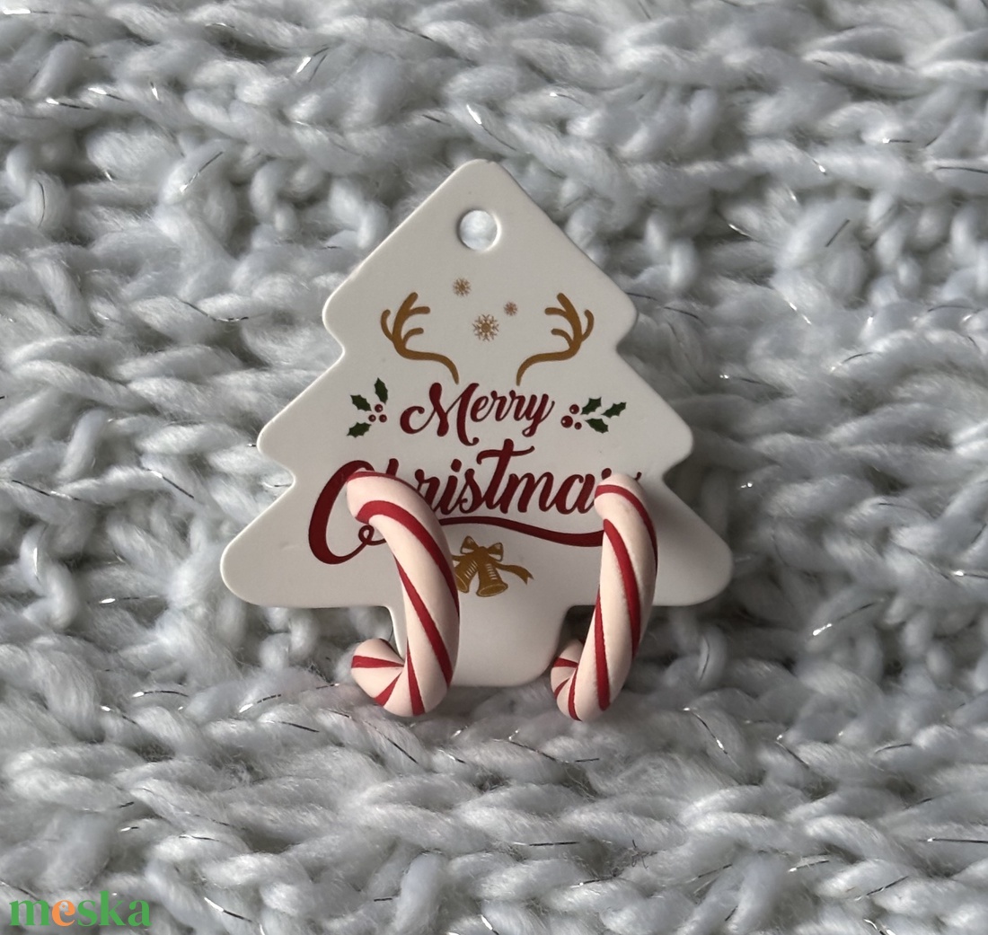 Karácsonyi cukorka bedugós füli  - esküvő - ékszer - fülbevaló - Meska.hu