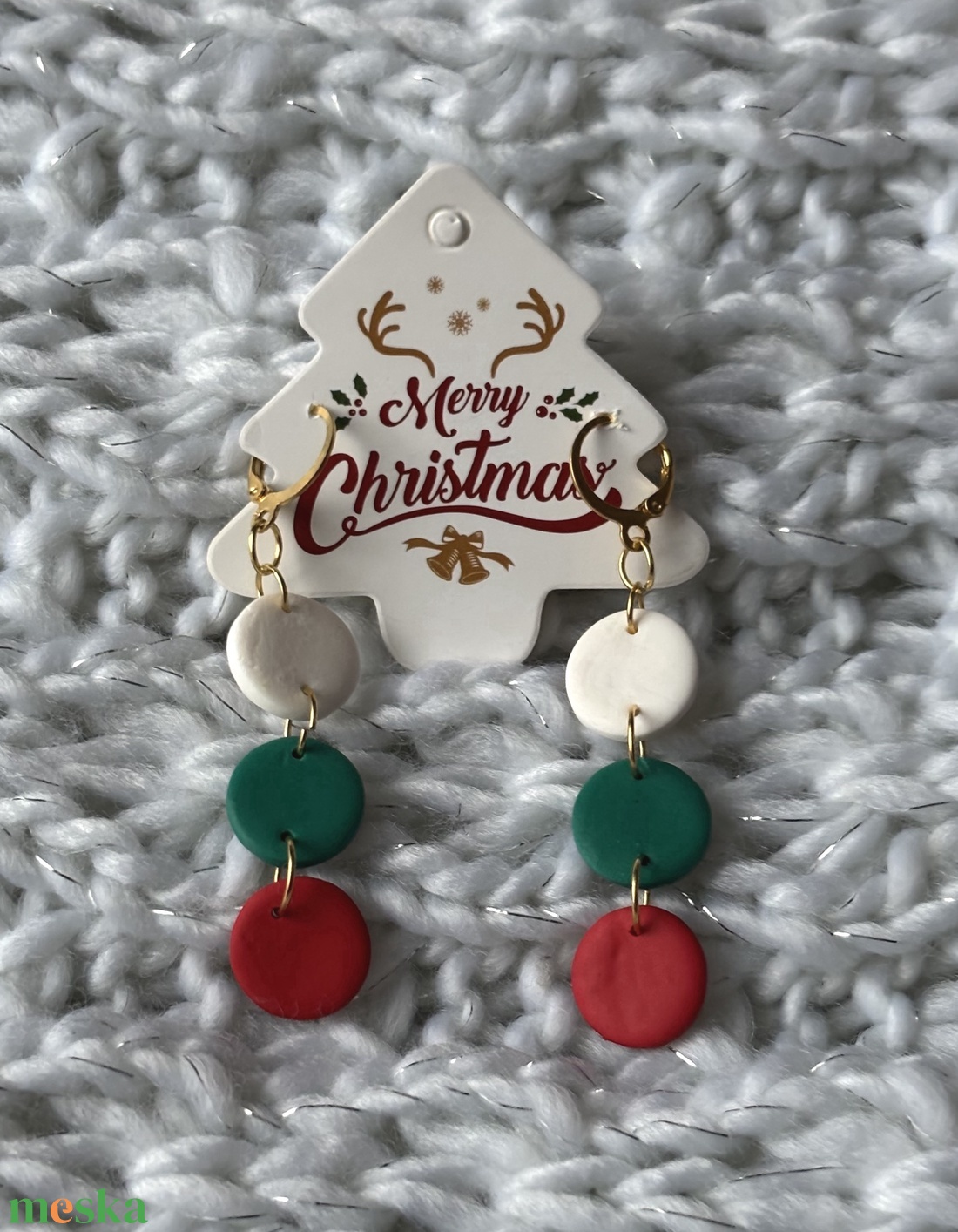 �Karácsony színei füli  - esküvő - ékszer - fülbevaló - Meska.hu