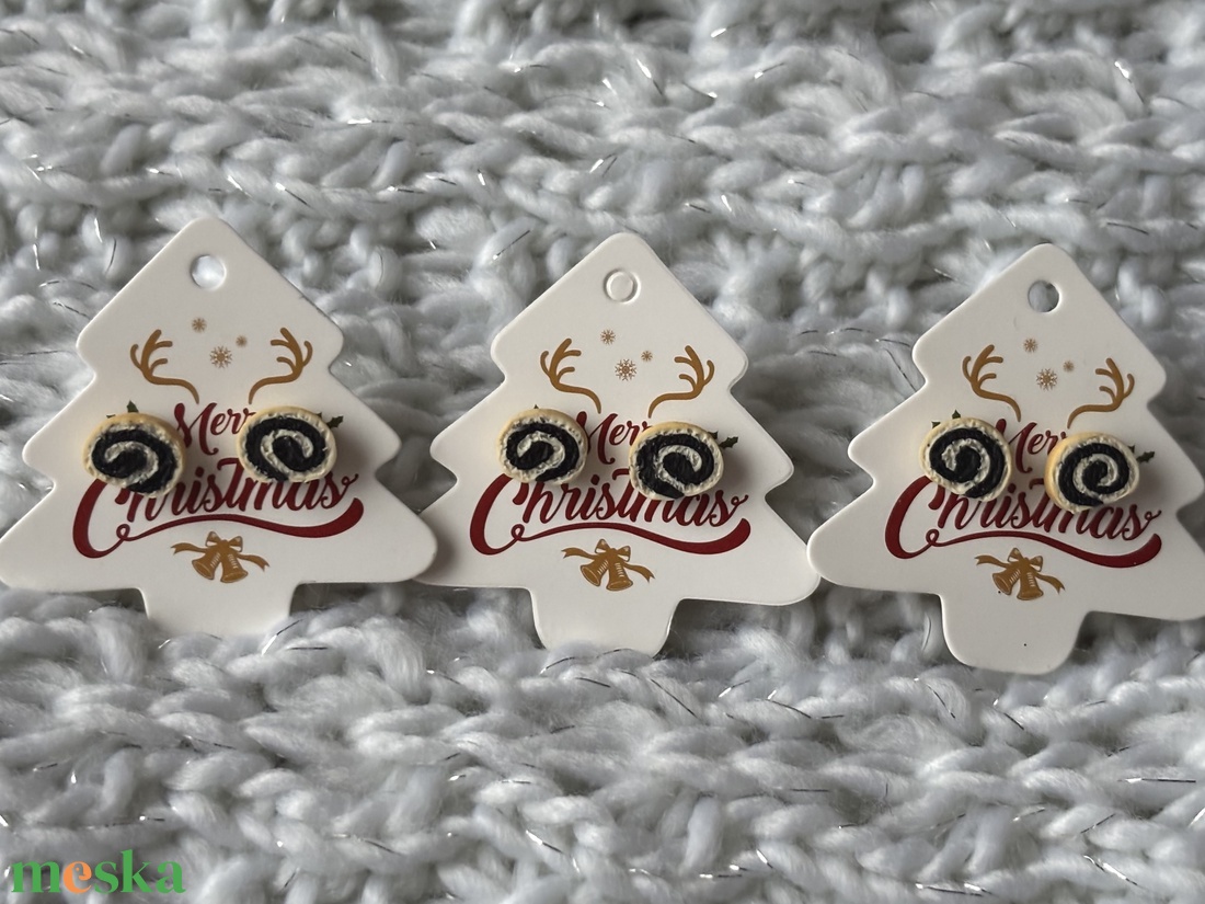 Mákos bejgli bedugós füli  - esküvő - ékszer - fülbevaló - Meska.hu