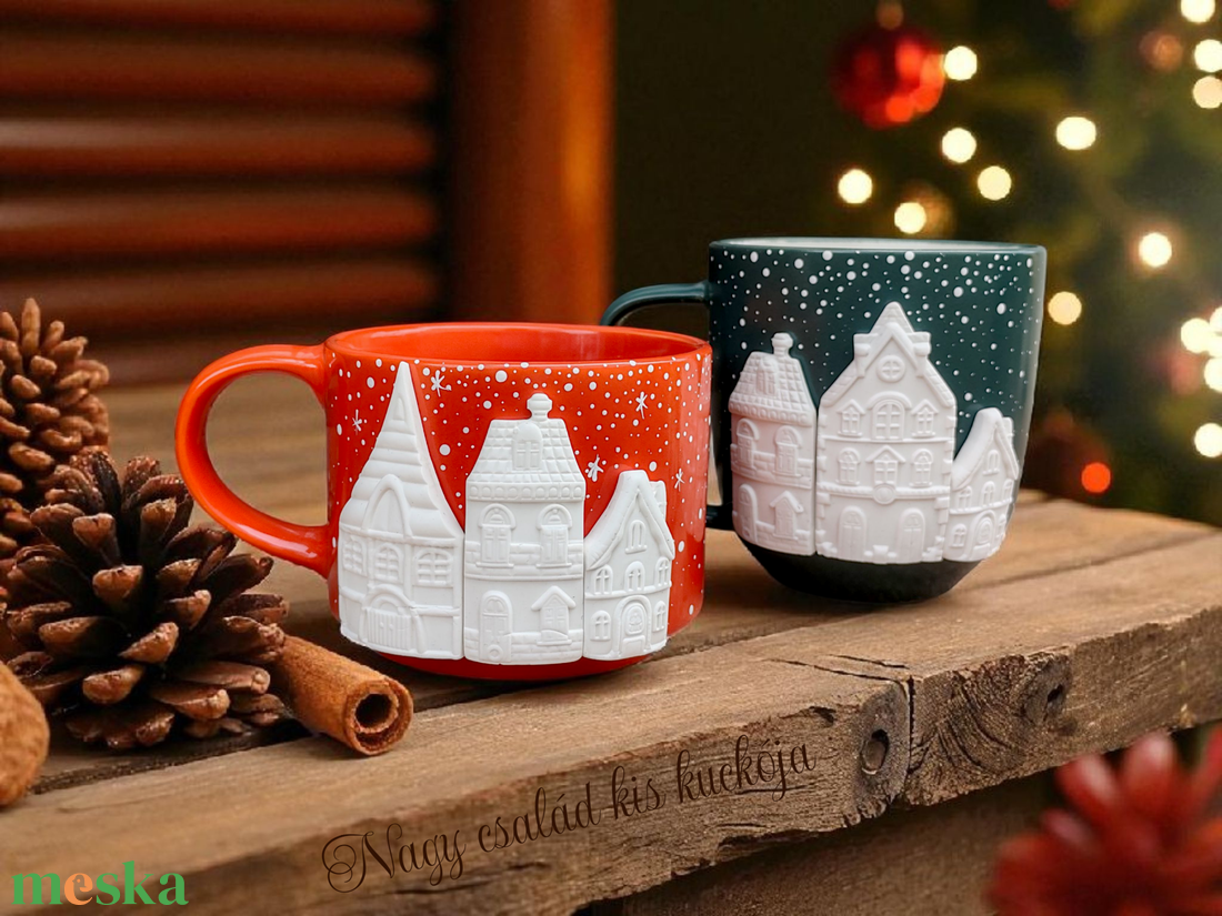 Házikós téli bögre  - otthon & életmód - konyhafelszerelés, tálalás - tálalás - bögre & csésze - Meska.hu