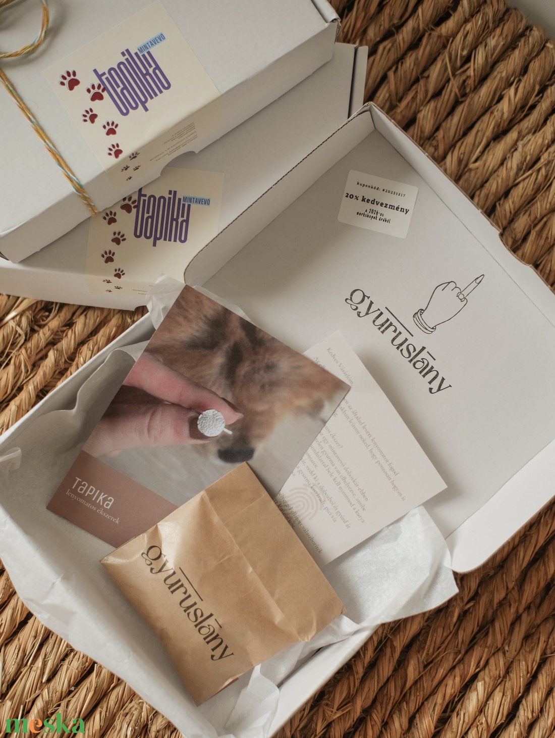 TAPIKA karácsonyi dobozos mintavevő kutya, cica, vagy ujjlenyomatos medálhoz, vagy karkötőhöz - diy (csináld magad) - egységcsomag - Meska.hu