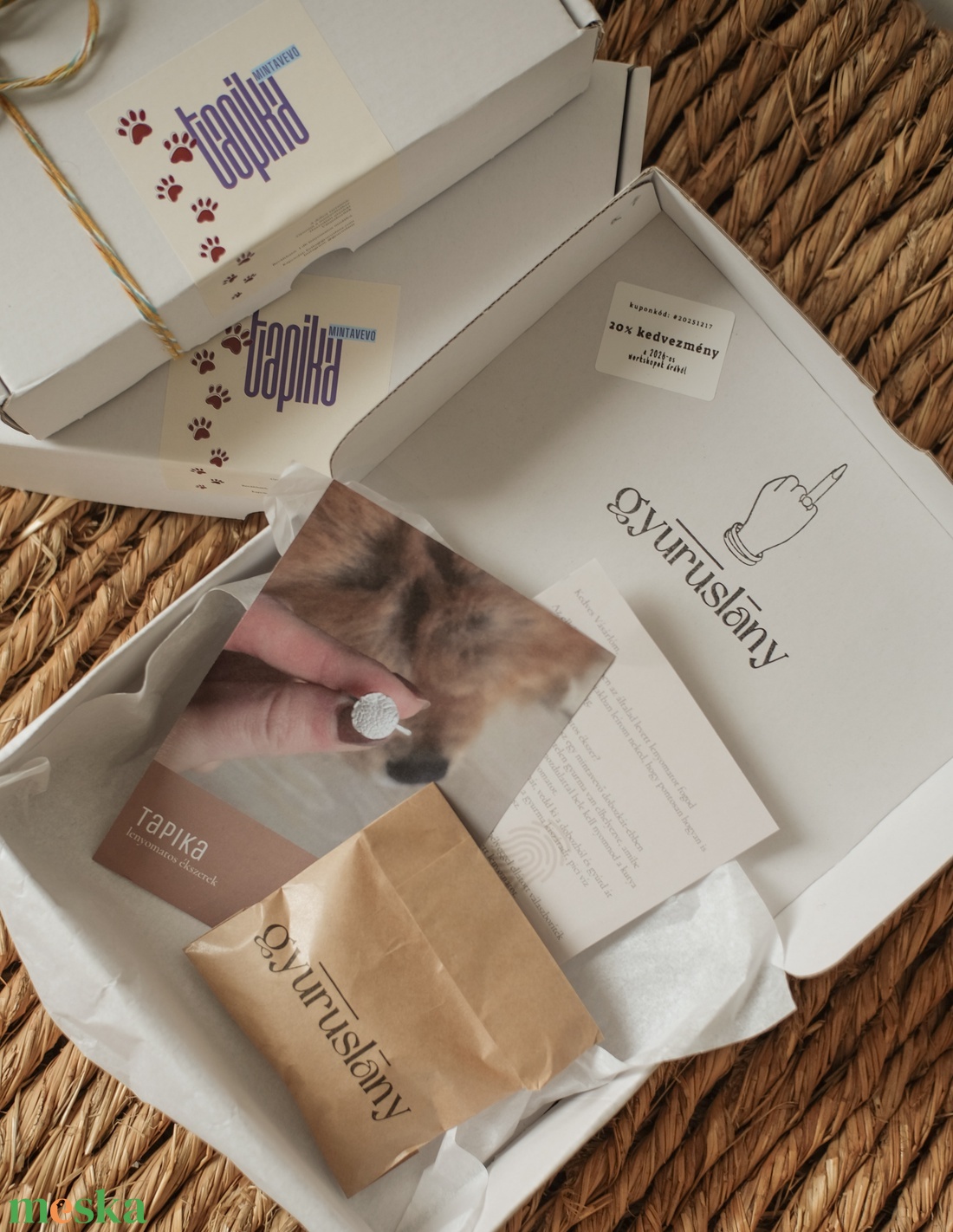 TAPIKA karácsonyi dobozos mintavevő kutya, cica, vagy ujjlenyomatos medálhoz, vagy karkötőhöz - diy (csináld magad) - egységcsomag - Meska.hu