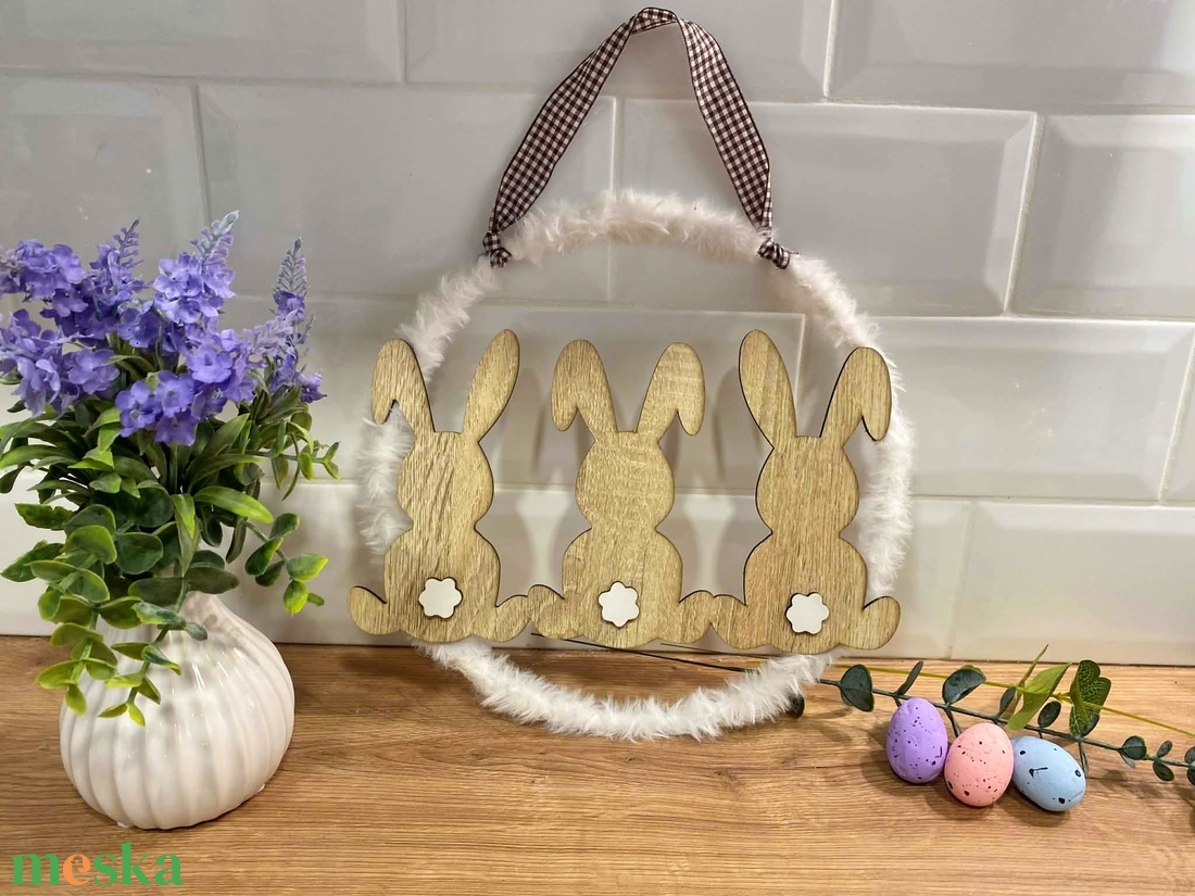 Húsvéti kopogtató plüssös - otthon & életmód - dekoráció - ajtó- és ablak dekoráció - ajtódísz & kopogtató - Meska.hu