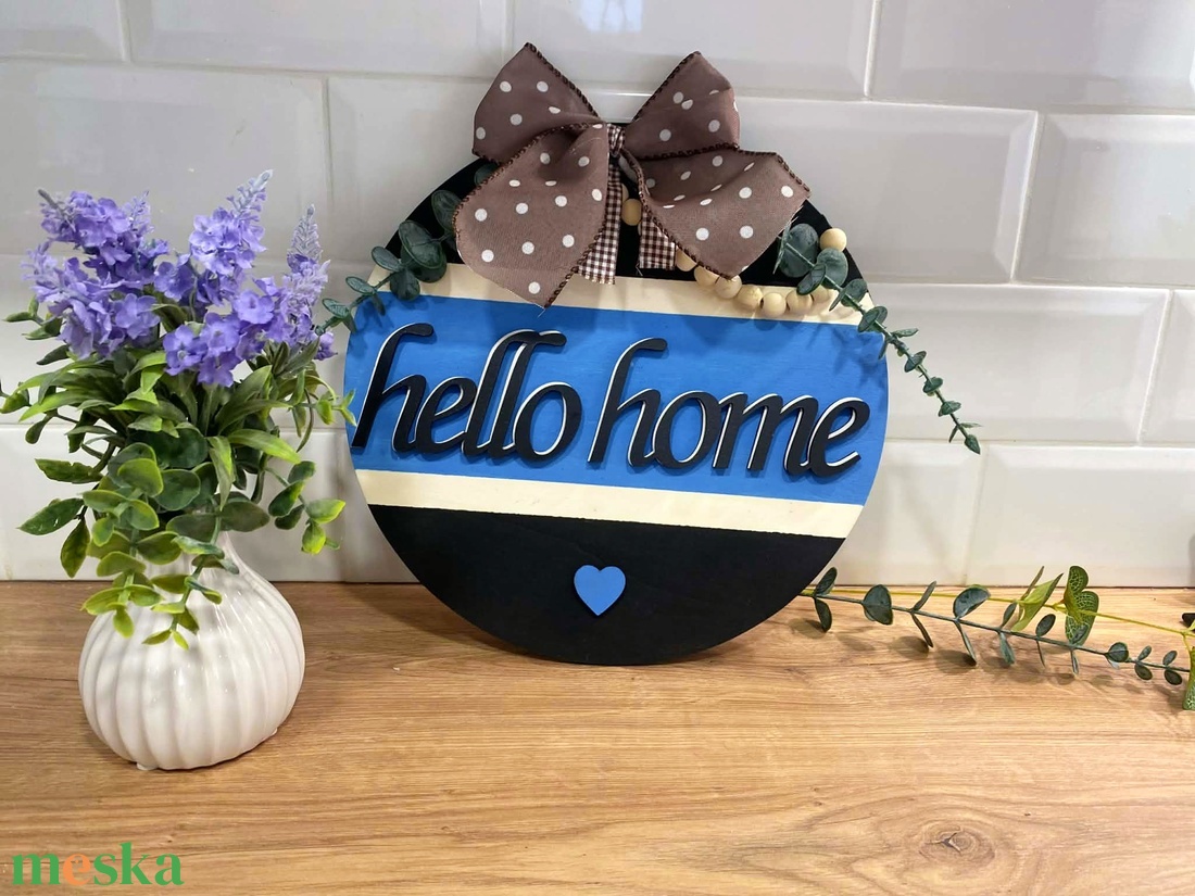 Kopogtató kék - otthon & életmód - dekoráció - ajtó- és ablak dekoráció - ajtódísz & kopogtató - Meska.hu