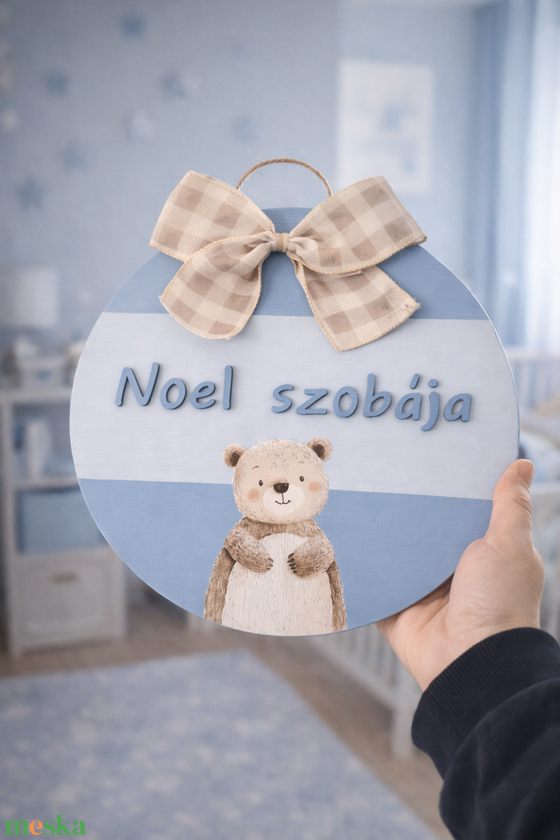 Macis névtábla - baba - mama - babaszoba dekoráció - babanév dekoráció - Meska.hu