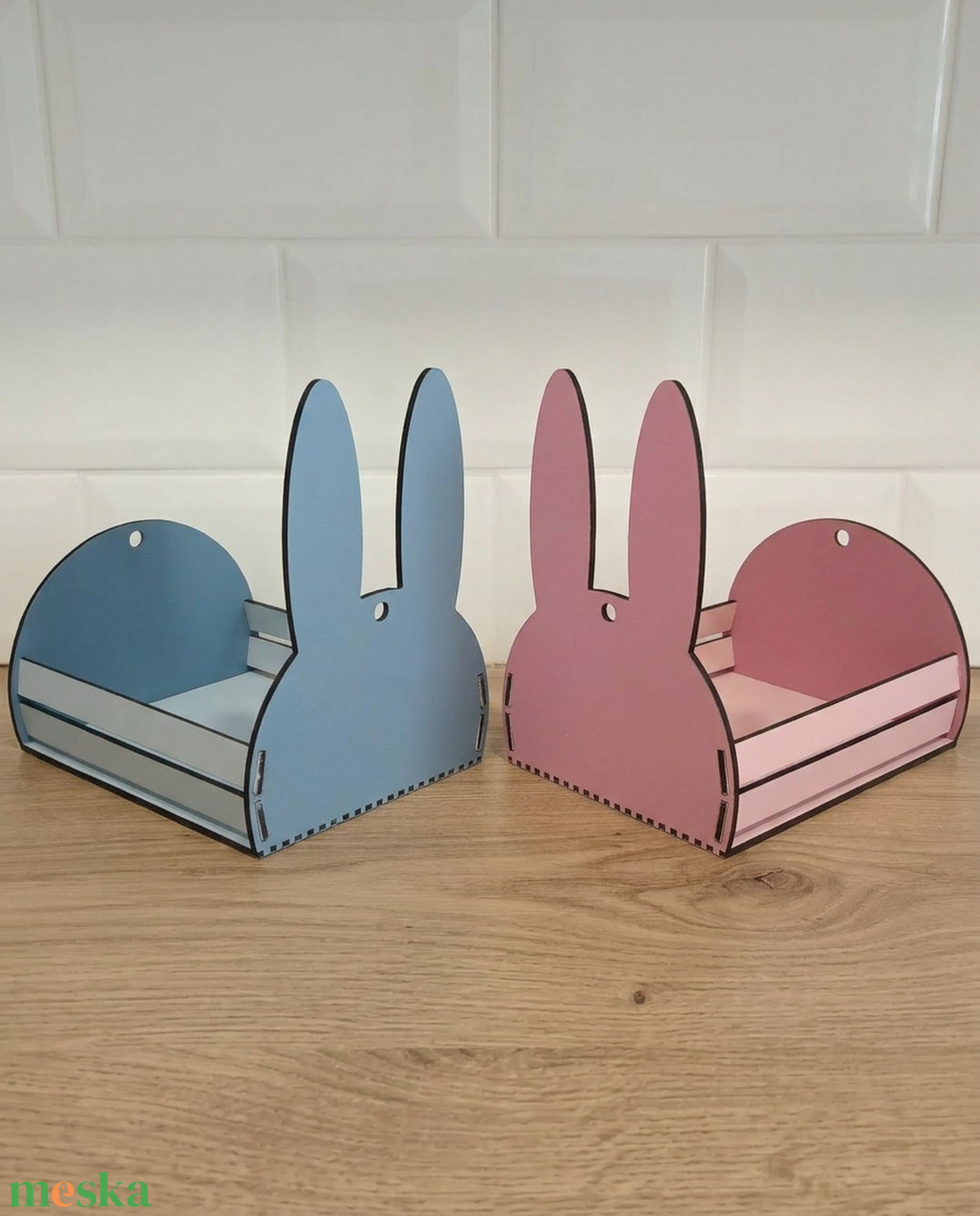 Nyuszis kosár - ünnepi díszek, dekorációk - húsvéti díszek és dekorációk - húsvéti ajándékátadó - Meska.hu