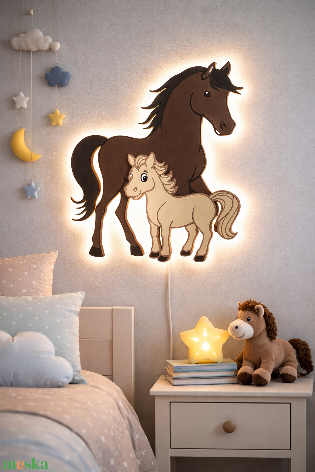 Lovas éjjeli fény - baba - mama - babaszoba dekoráció - babaposzter - Meska.hu