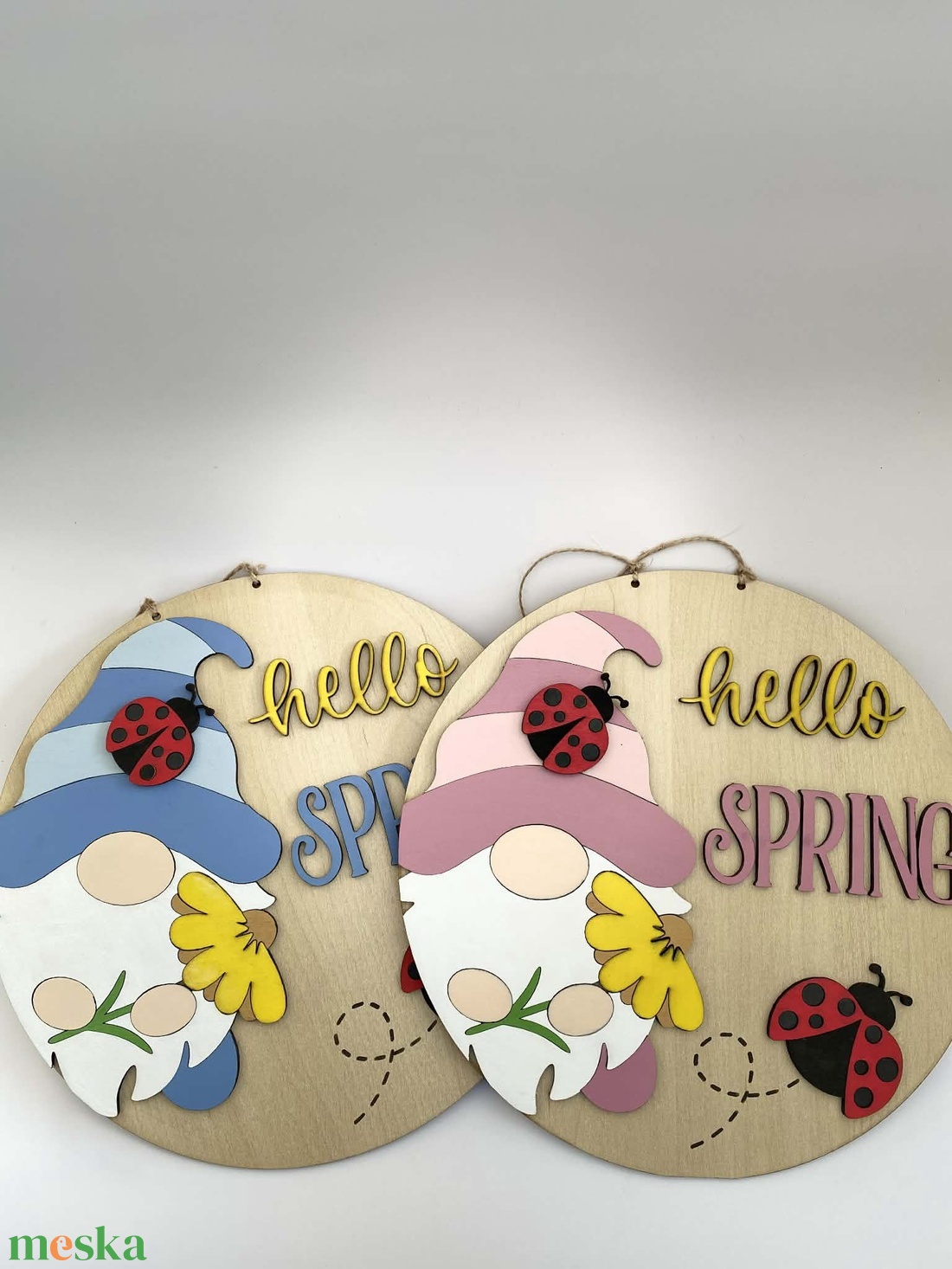Tavaszi manós táblák - otthon & életmód - dekoráció - ajtó- és ablak dekoráció - ajtódísz & kopogtató - Meska.hu