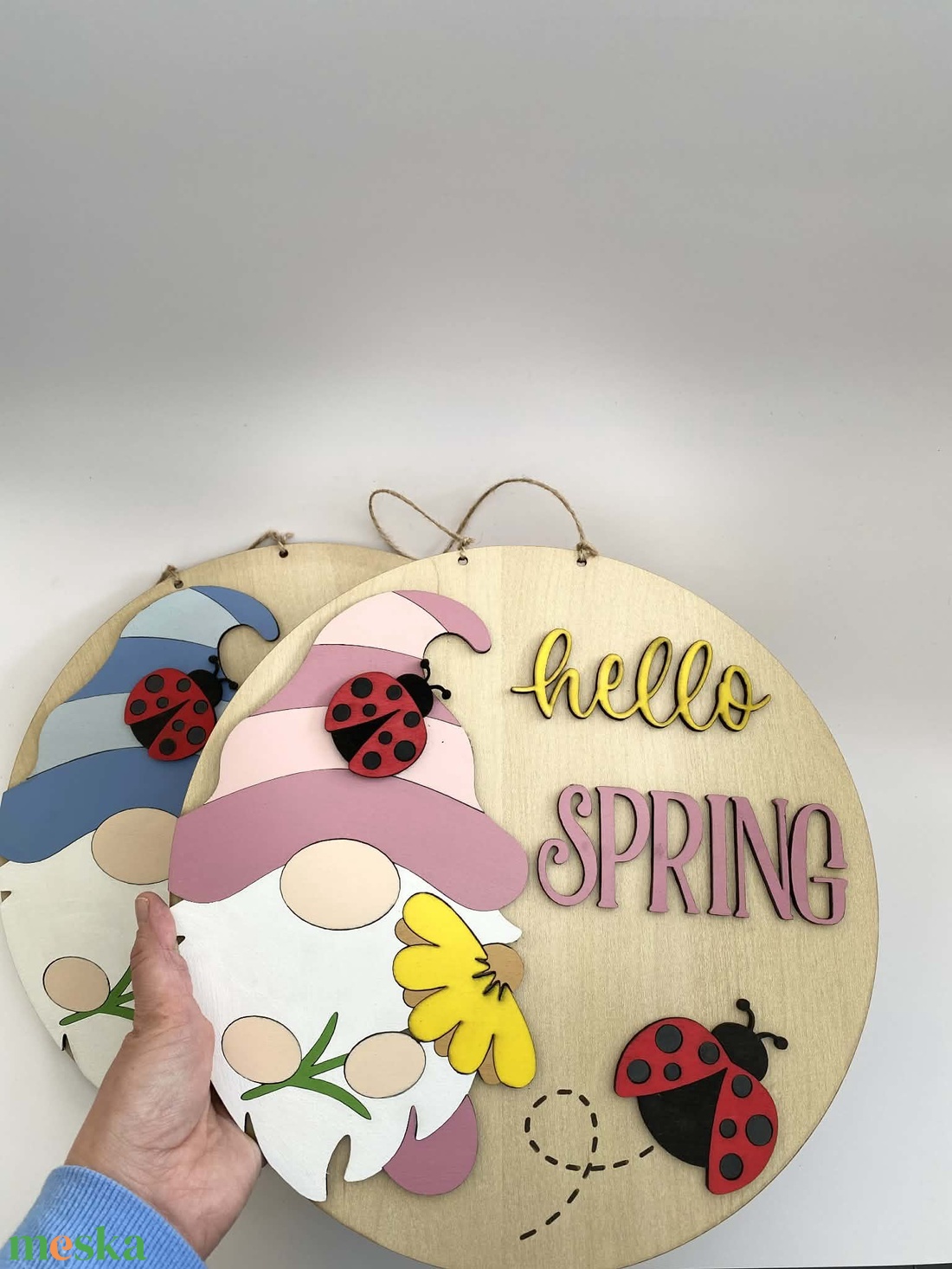 Tavaszi manós táblák - otthon & életmód - dekoráció - ajtó- és ablak dekoráció - ajtódísz & kopogtató - Meska.hu