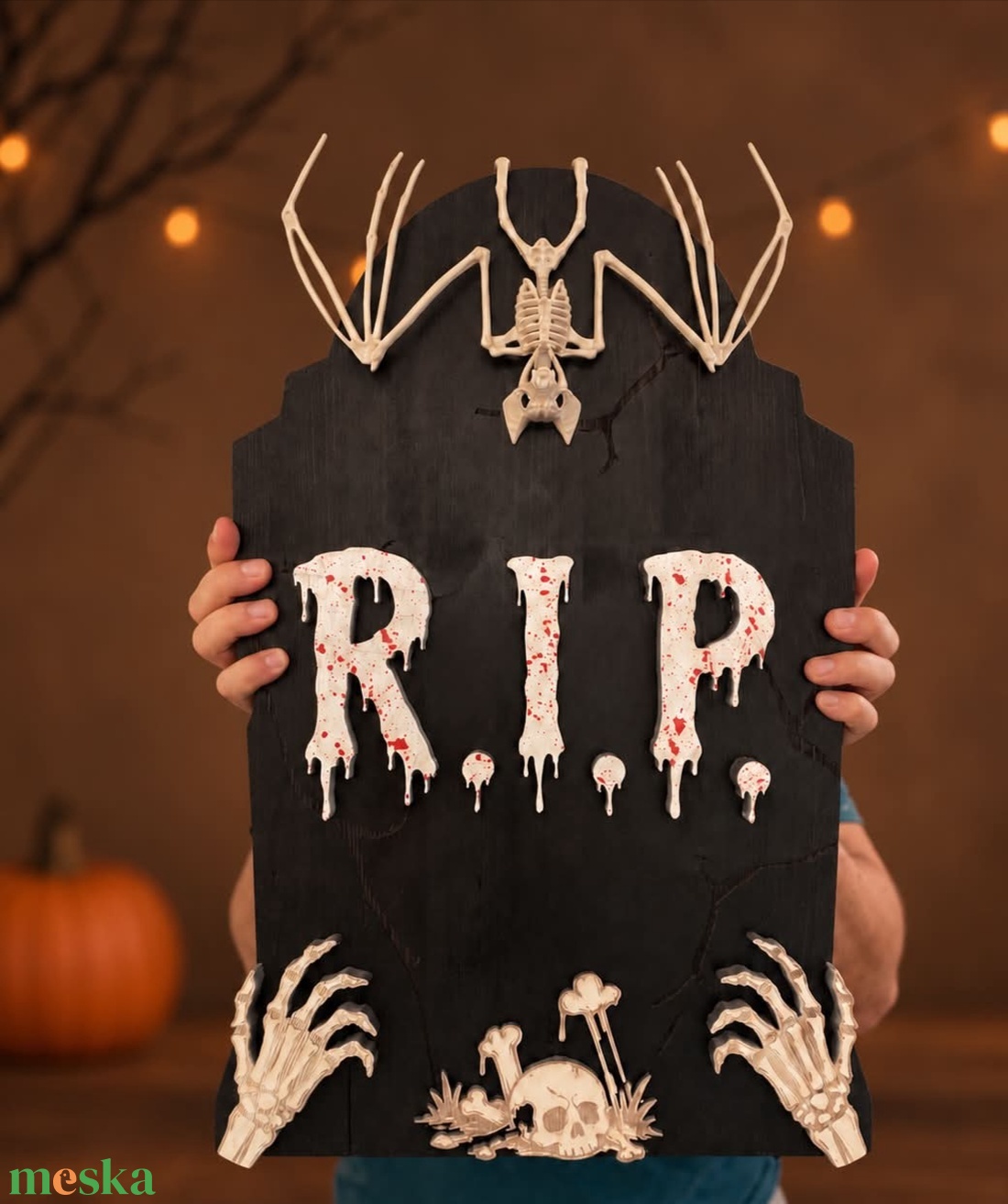 Halloween dekor sírkő - otthon & életmód - dekoráció - halloween - halloweeni dekoráció - Meska.hu