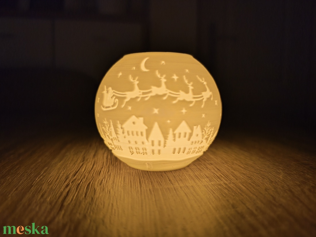 Karácsonyi témájú mécsestartó  - karácsony - karácsonyi lakásdekoráció - karácsonyi lakásdíszek - Meska.hu