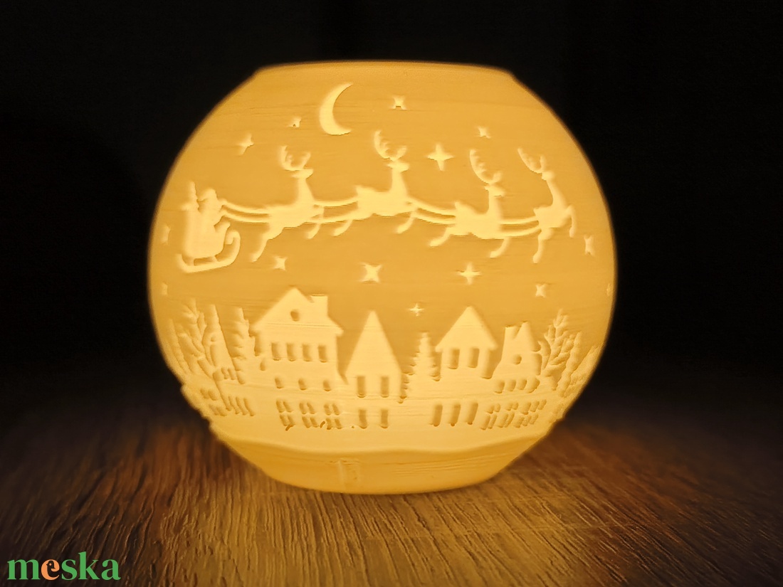 Karácsonyi témájú mécsestartó  - karácsony - karácsonyi lakásdekoráció - karácsonyi lakásdíszek - Meska.hu