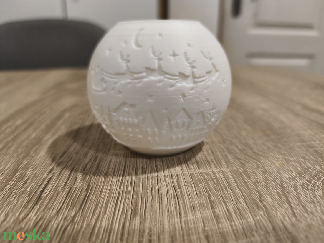 Karácsonyi témájú mécsestartó  - karácsony - karácsonyi lakásdekoráció - karácsonyi lakásdíszek - Meska.hu